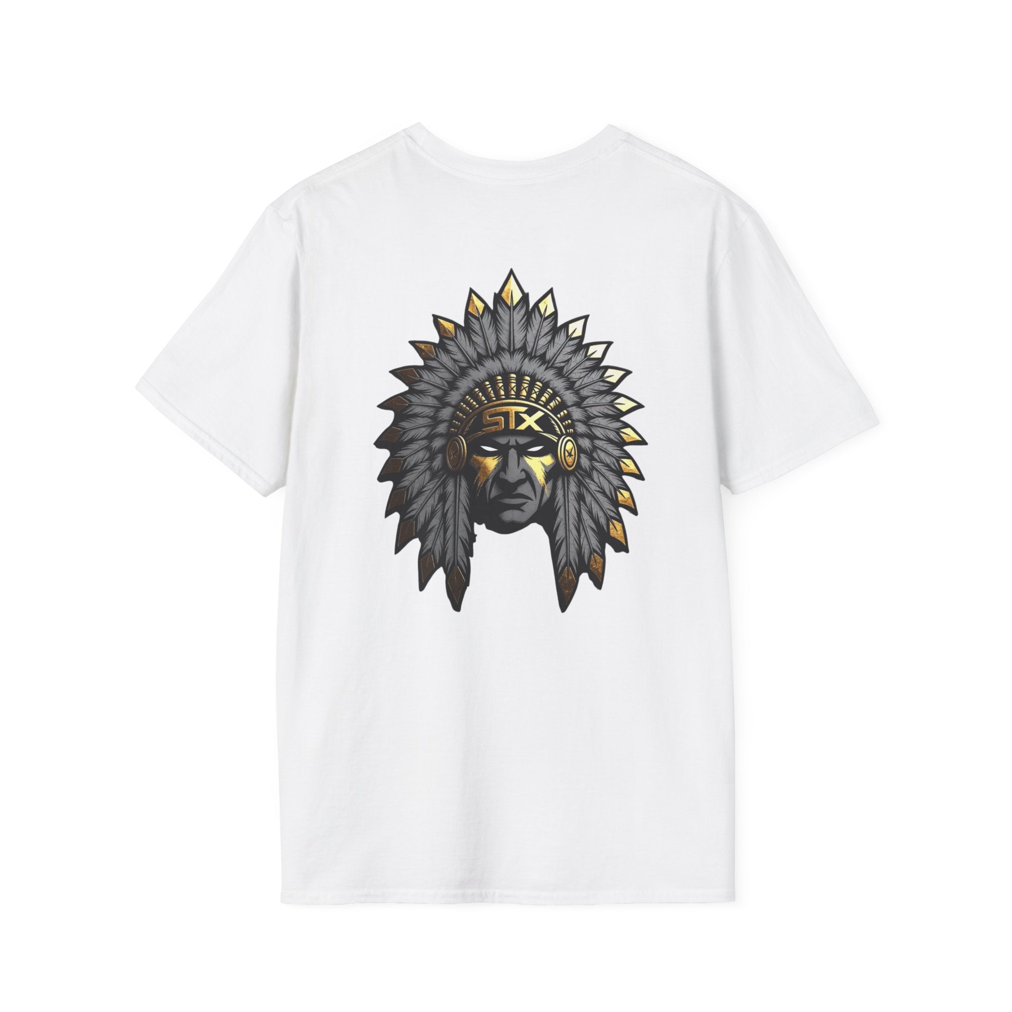 Chief Headdress Graphic T-Shirt — Native-Inspired Skull & Feather Design