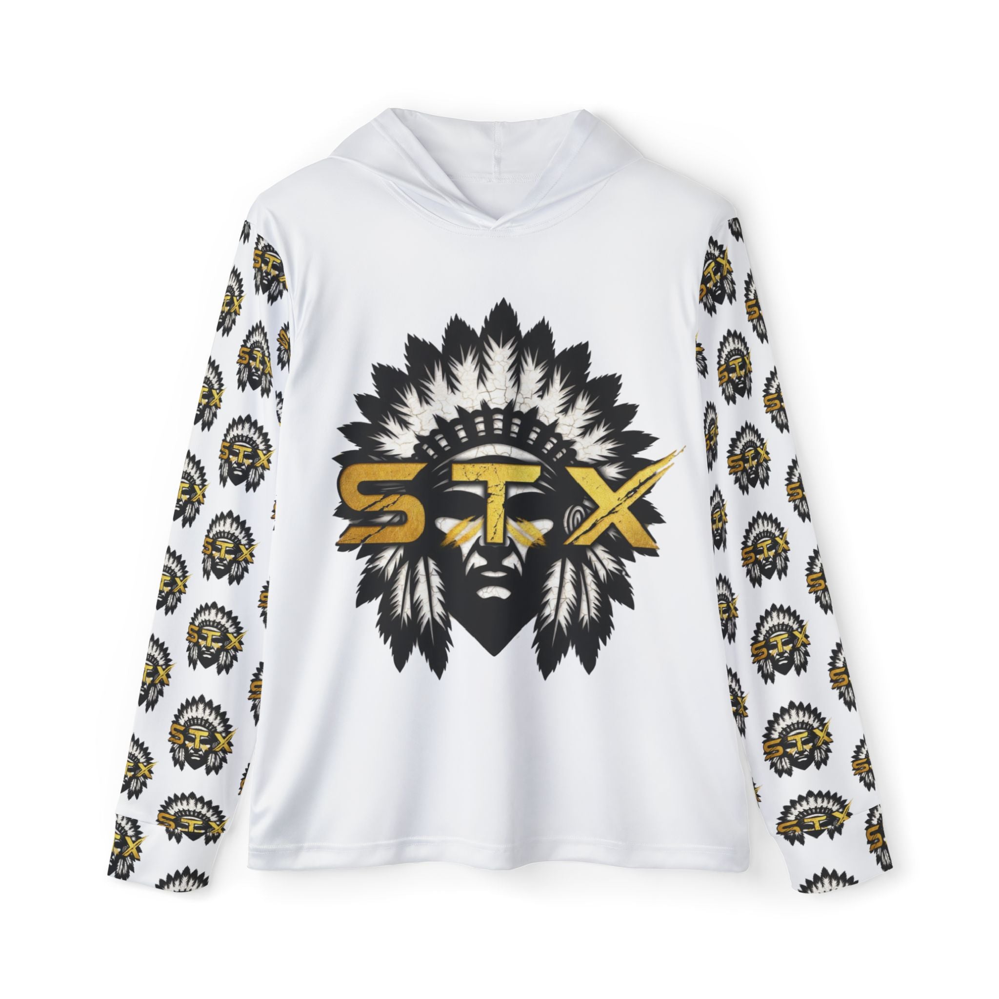Sports Warmup Hoodie — STX Tribal Headdress Athletic Pullover