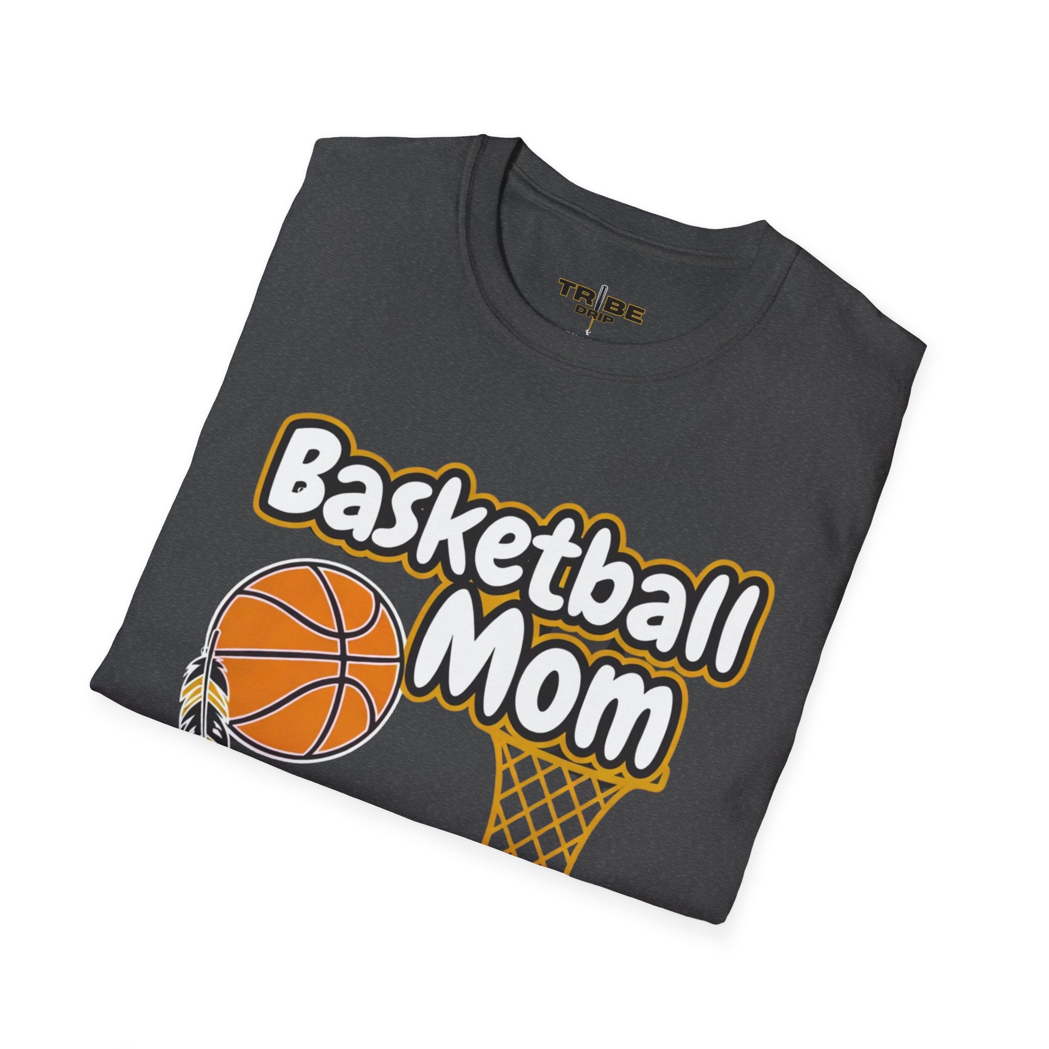 Basketball Mom T-Shirt — Cute Basketball & Hoop Graphic Tee for Proud Moms