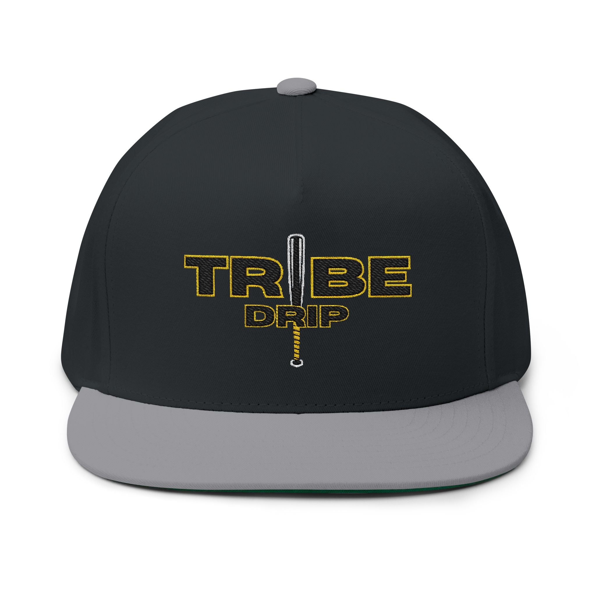Flat Bill Cap — "TRIBE DRIP" Embroidered Snapback Hat