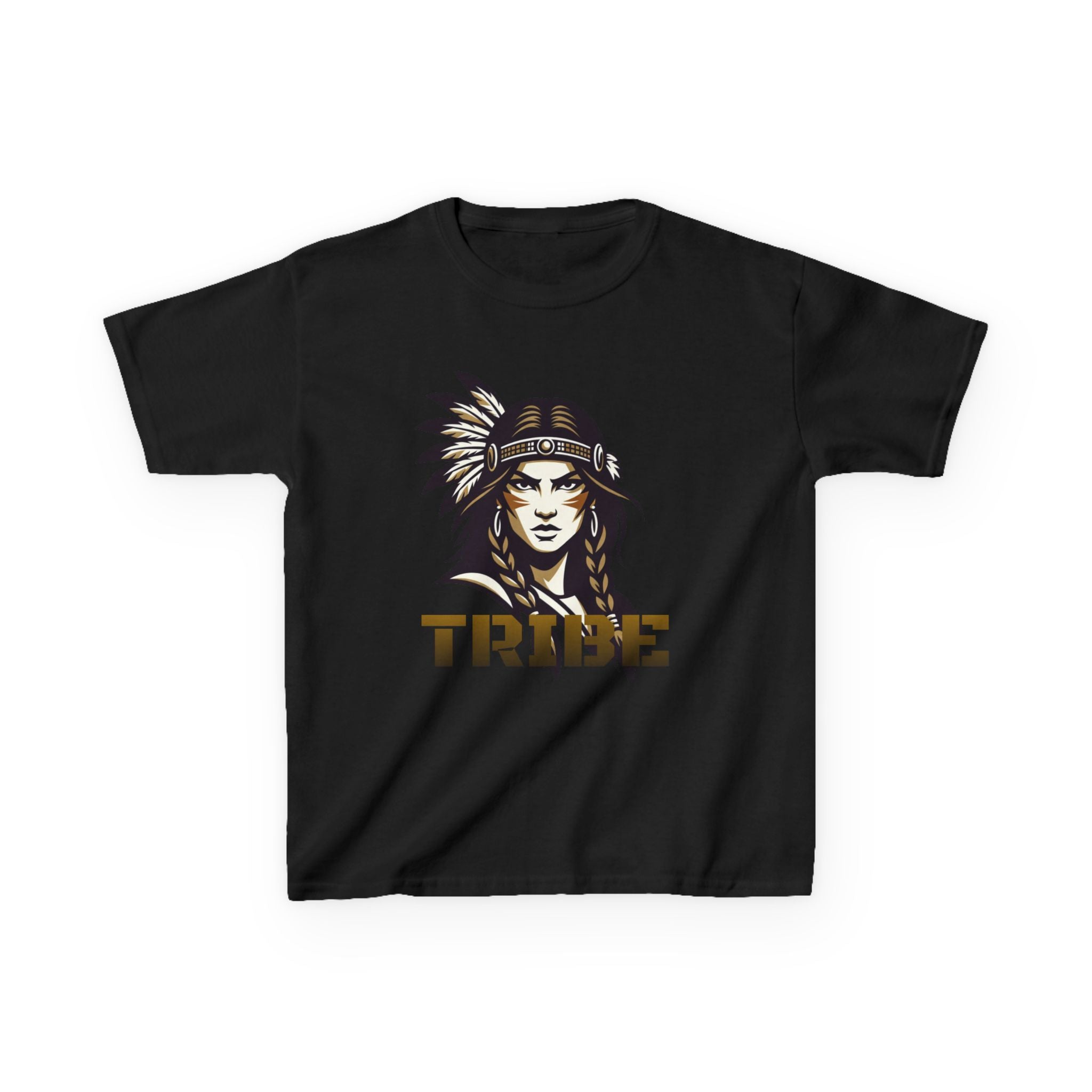 Kids Tee — 'Tribe' Warrior Girl Graphic T-Shirt