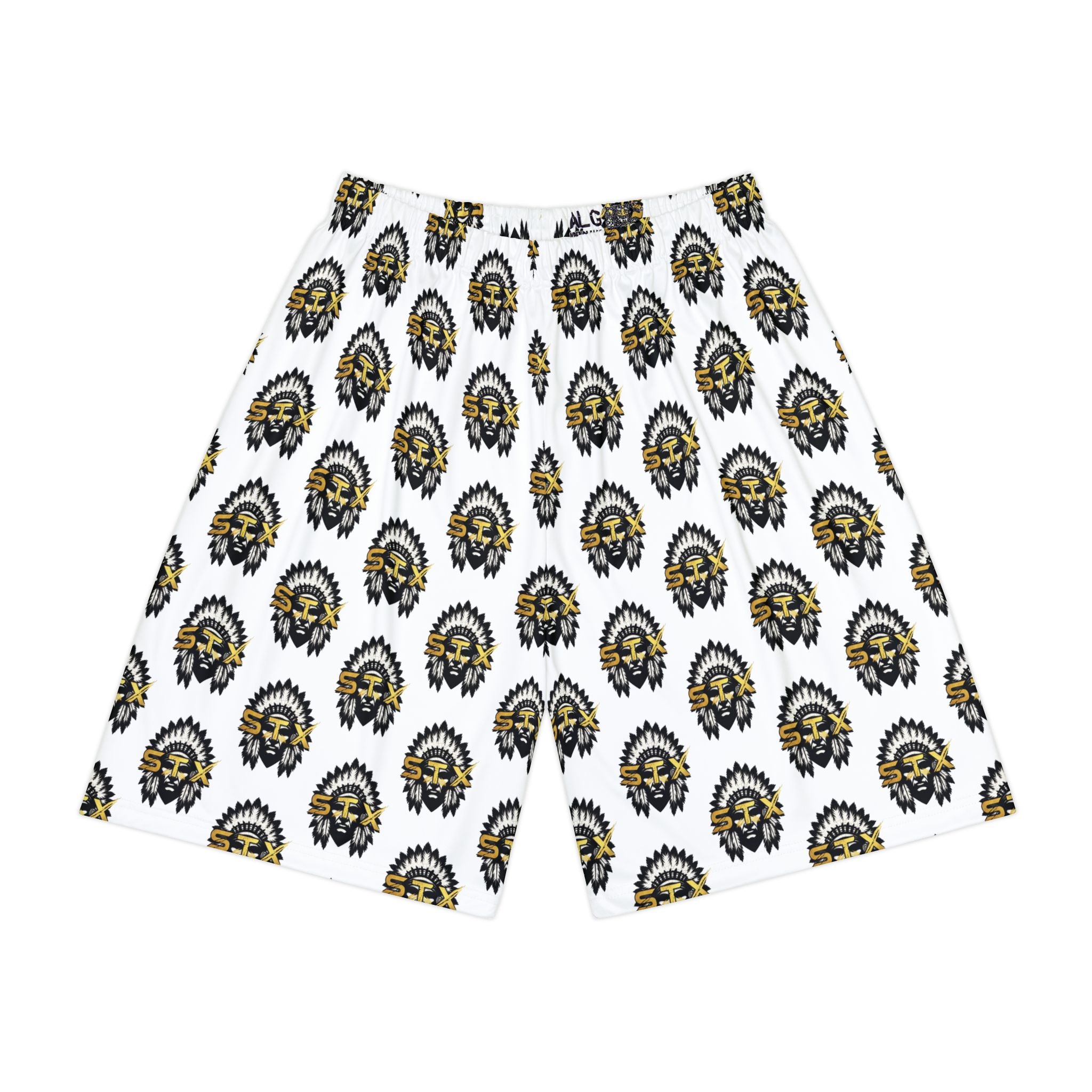 Athletic Shorts — Retro Sunburst Skull All-Over Print Sports Shorts