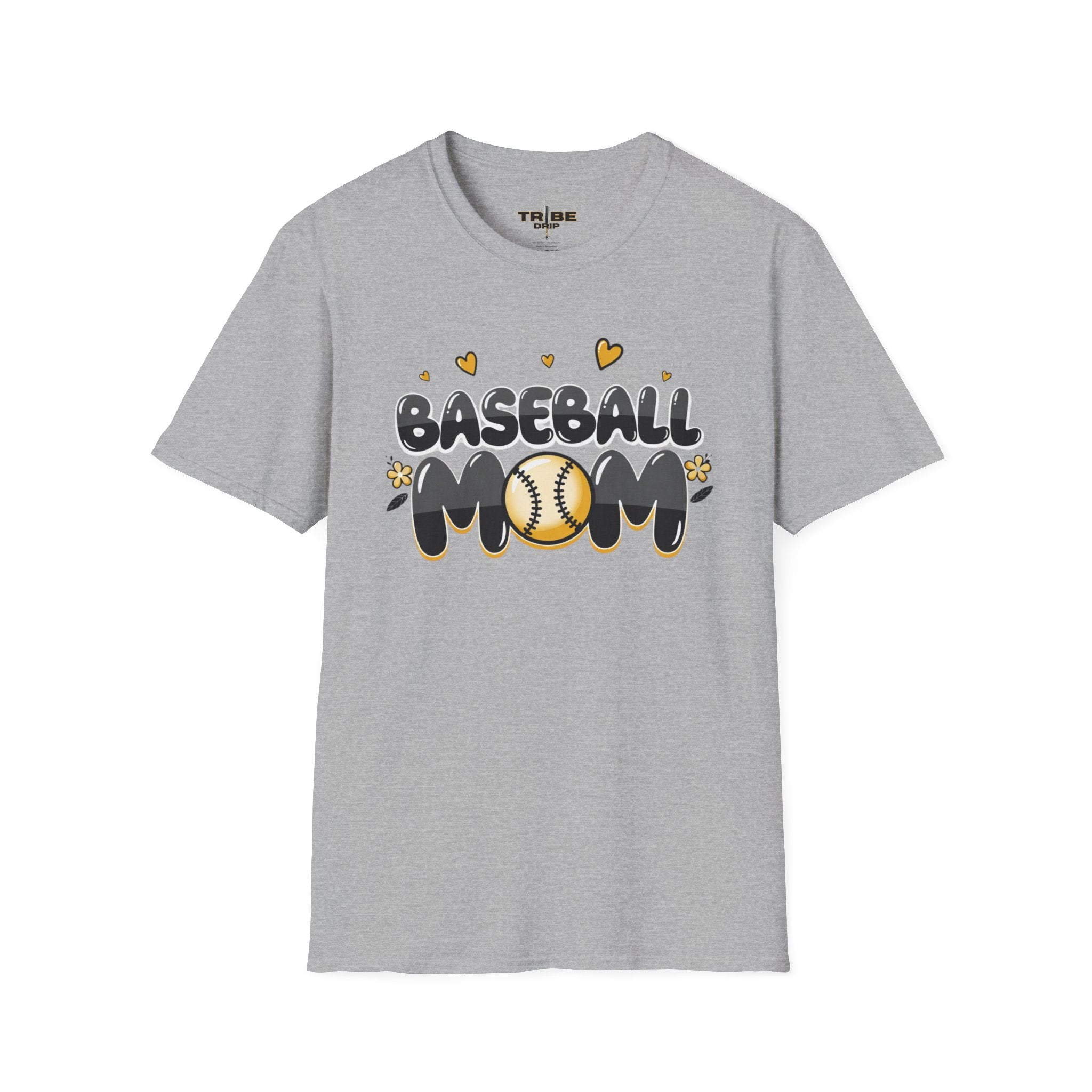Baseball Mom T-Shirt – Cute Yellow Baseball Graphic Tee for Proud Moms