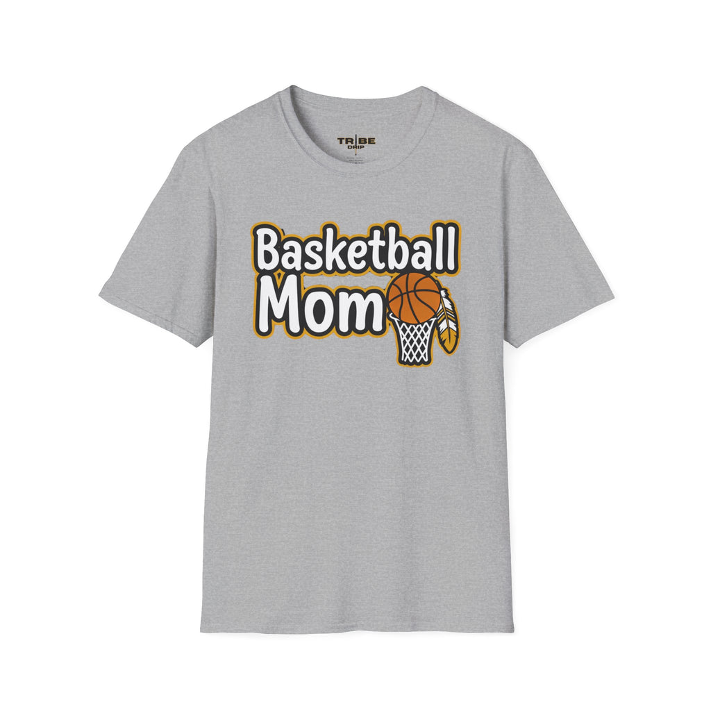 Basketball Mom T-Shirt — Cute Basketball Hoop & Ball Graphic Tee for Proud Moms