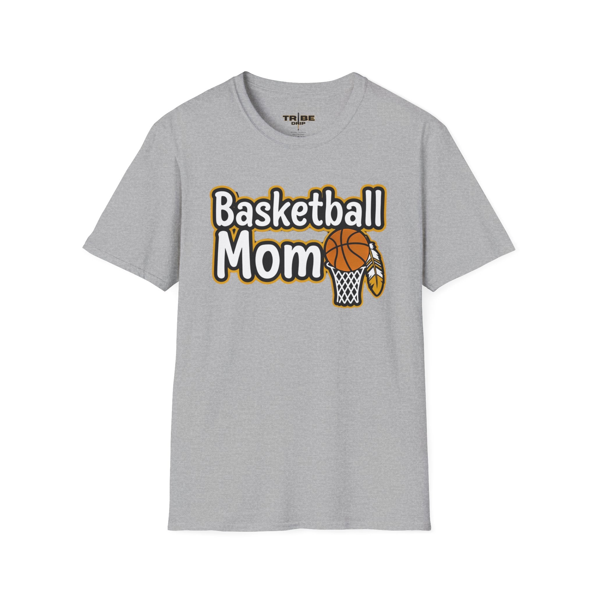 Basketball Mom T-Shirt — Cute Basketball Hoop & Ball Graphic Tee for Proud Moms