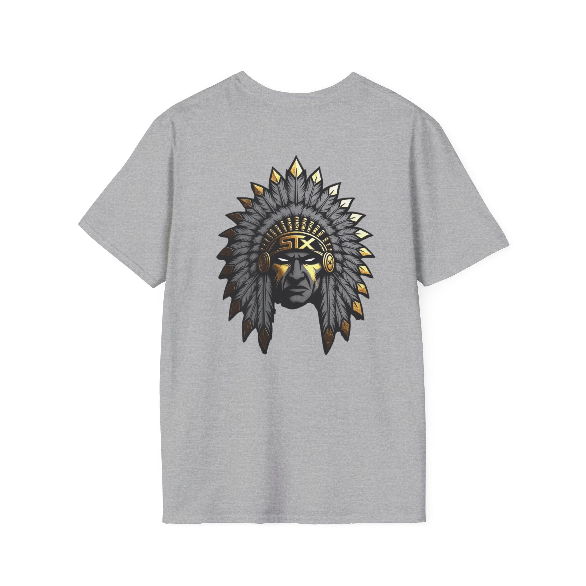 Chief Headdress Graphic T-Shirt — Native-Inspired Skull & Feather Design