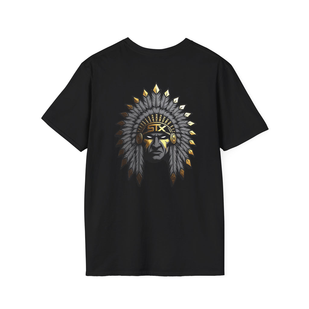 Chief Headdress Graphic T-Shirt — Native-Inspired Skull & Feather Design