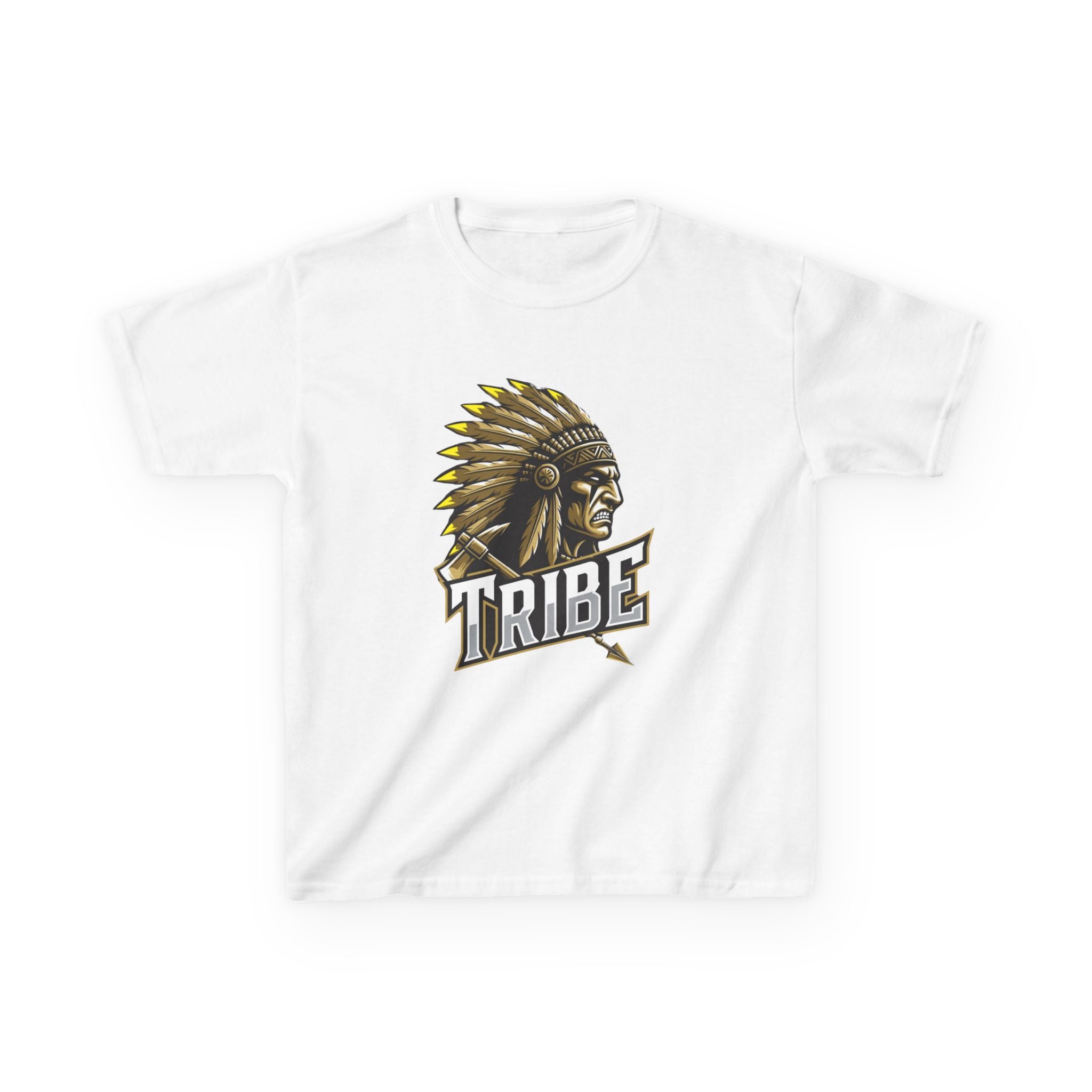 Kids T-Shirt - 'Tribe' Vintage Native Chief Mascot Graphic