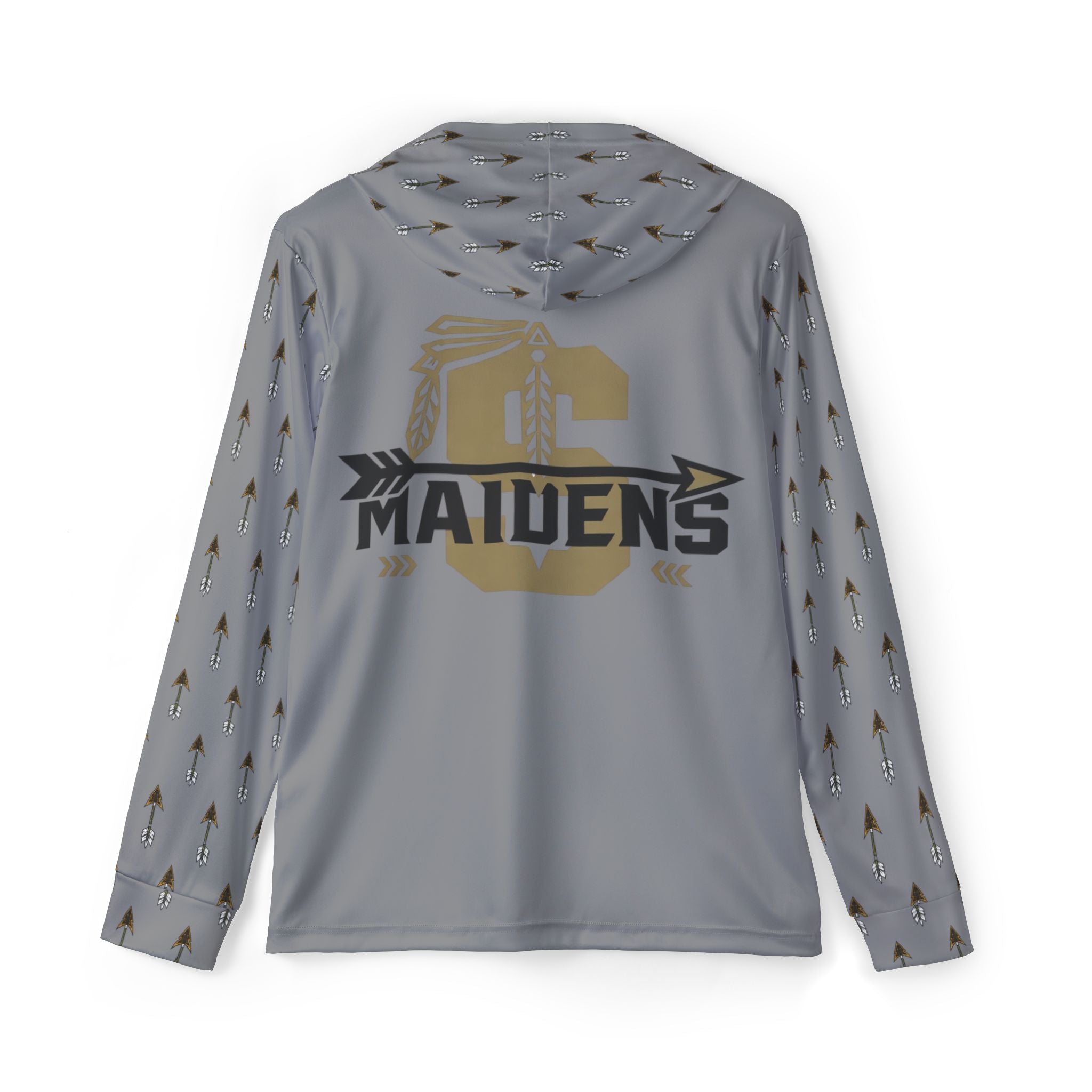 Grey Maidens Team Logo Hoodie - White Athletic Warmup Pullover