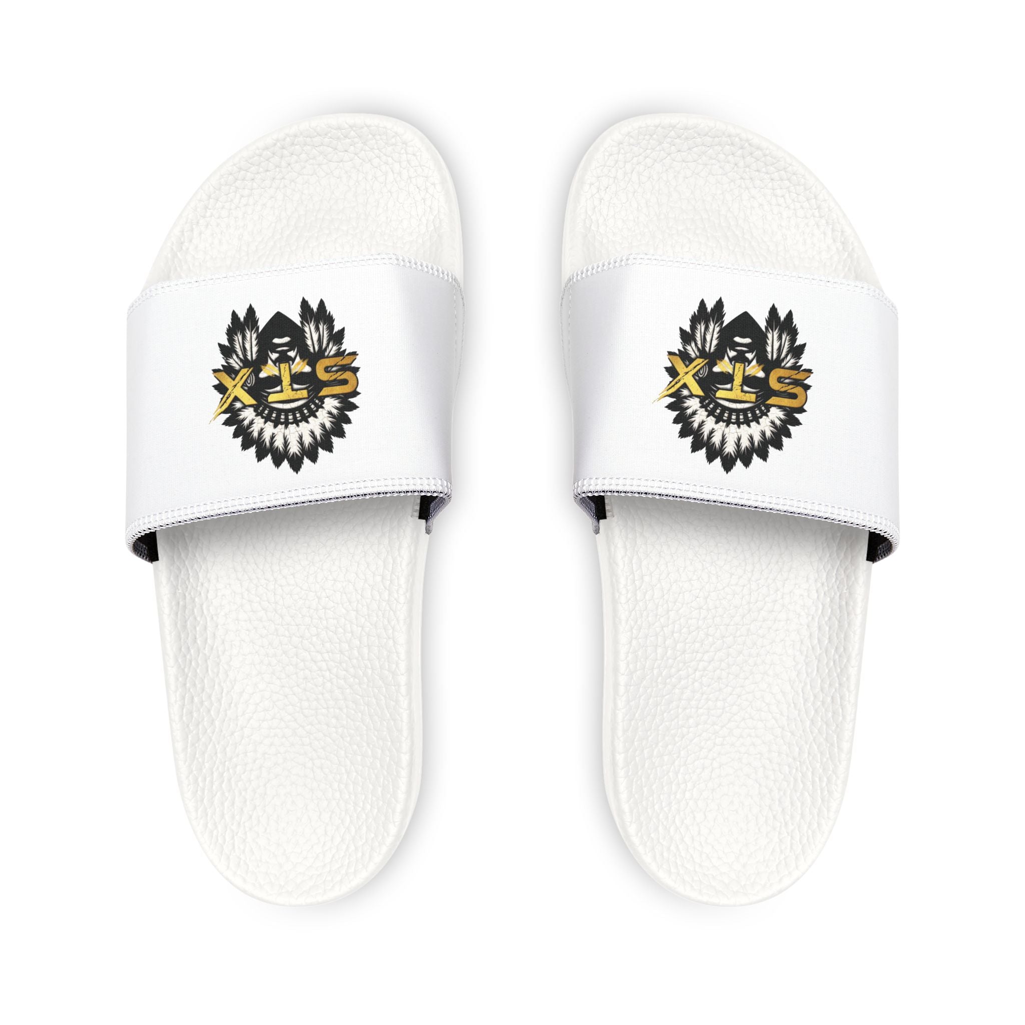Youth Slide Sandals with Tribal Sun Graphic