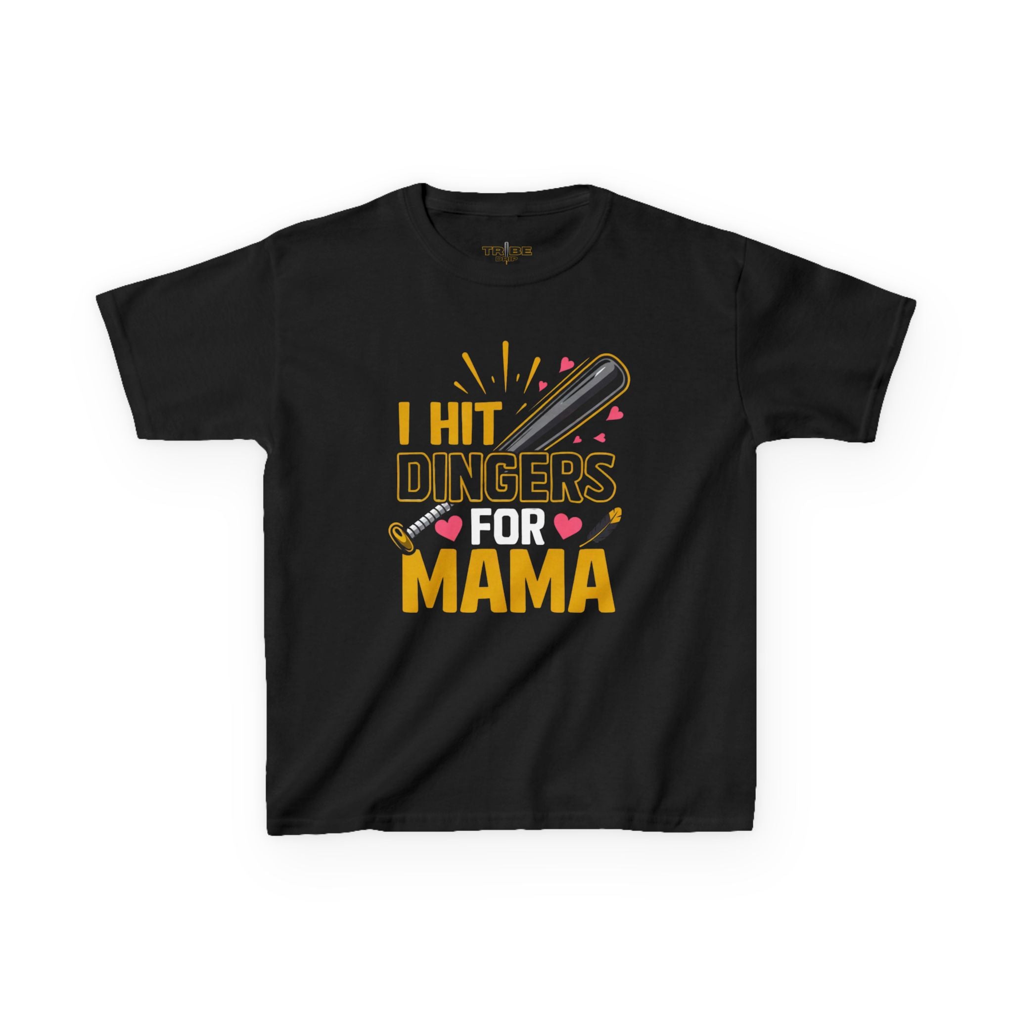 Kids Tee – “I Hit Dingers for Mama” Baseball Shirt | Cute Baseball Gift for Kids, Mom Appreciation