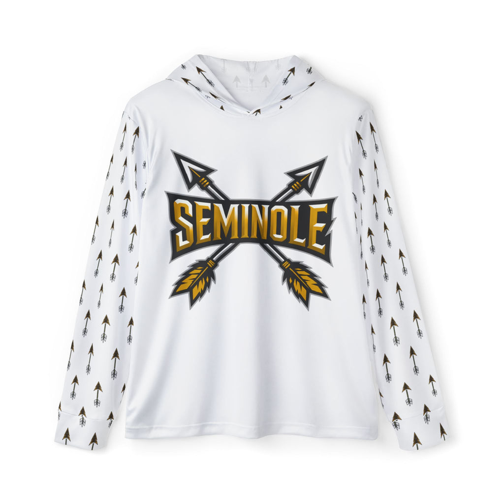 White Seminole Arrow Logo Hoodie — Men's Sports Warmup Pullover
