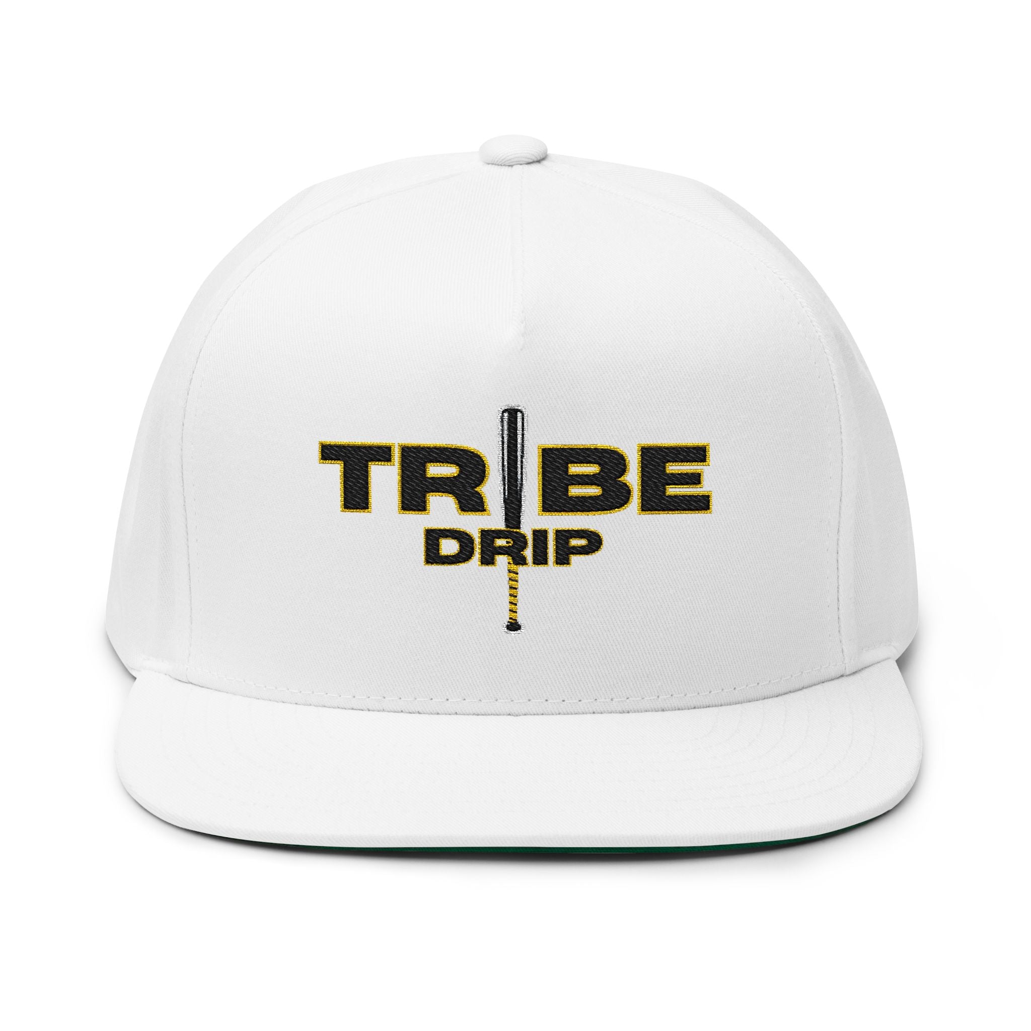 Flat Bill Cap — "TRIBE DRIP" Embroidered Snapback Hat