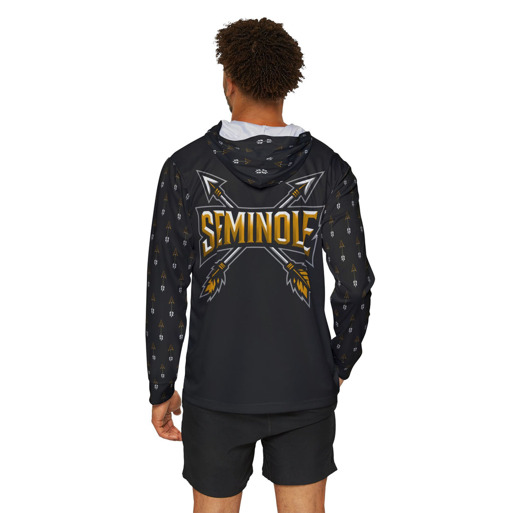 Black Seminole Arrow Logo Hoodie — Men's Sports Warmup Pullover