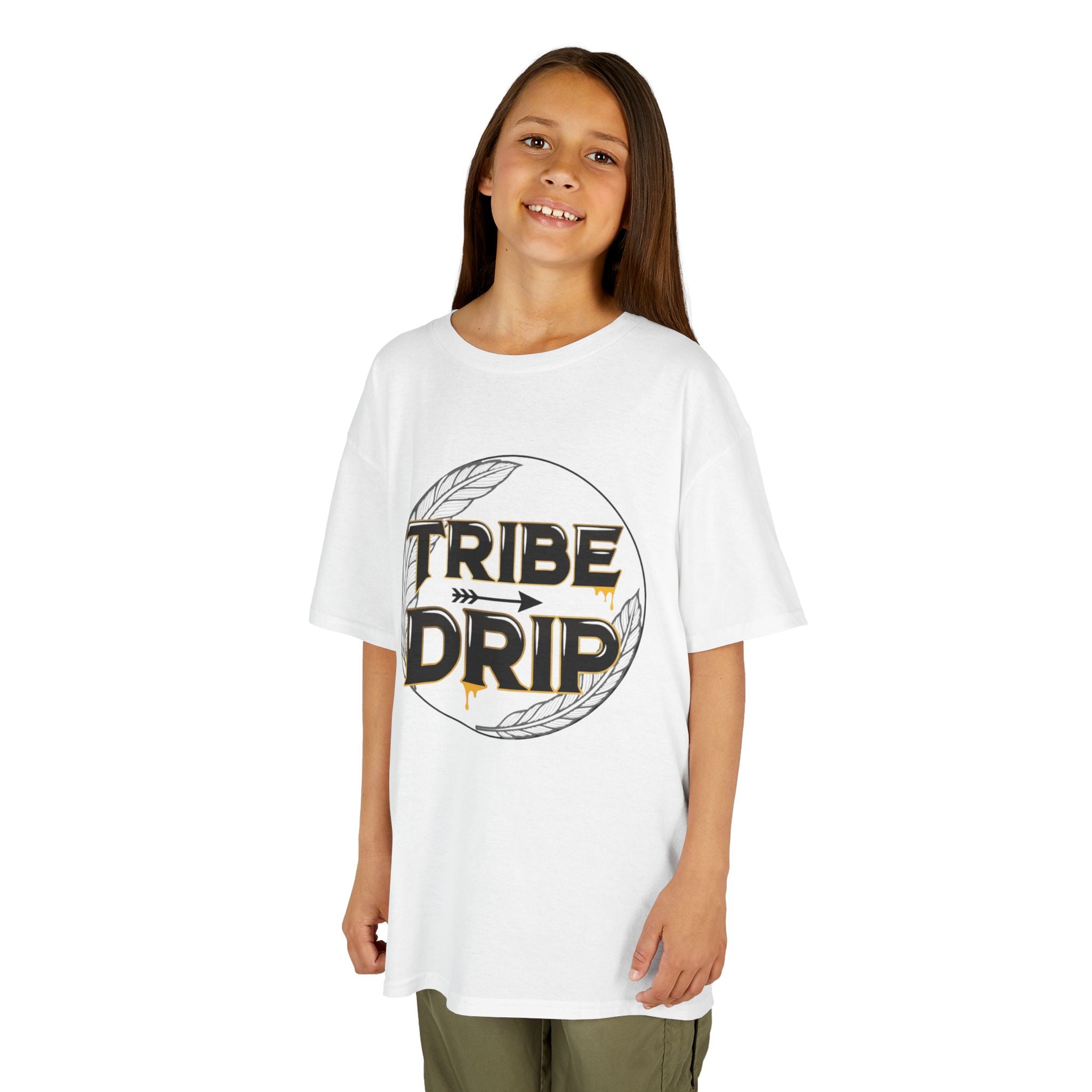 Kids Tee — "Tribe Drip" Graphic Shirt (Tribal Laurel Circle)