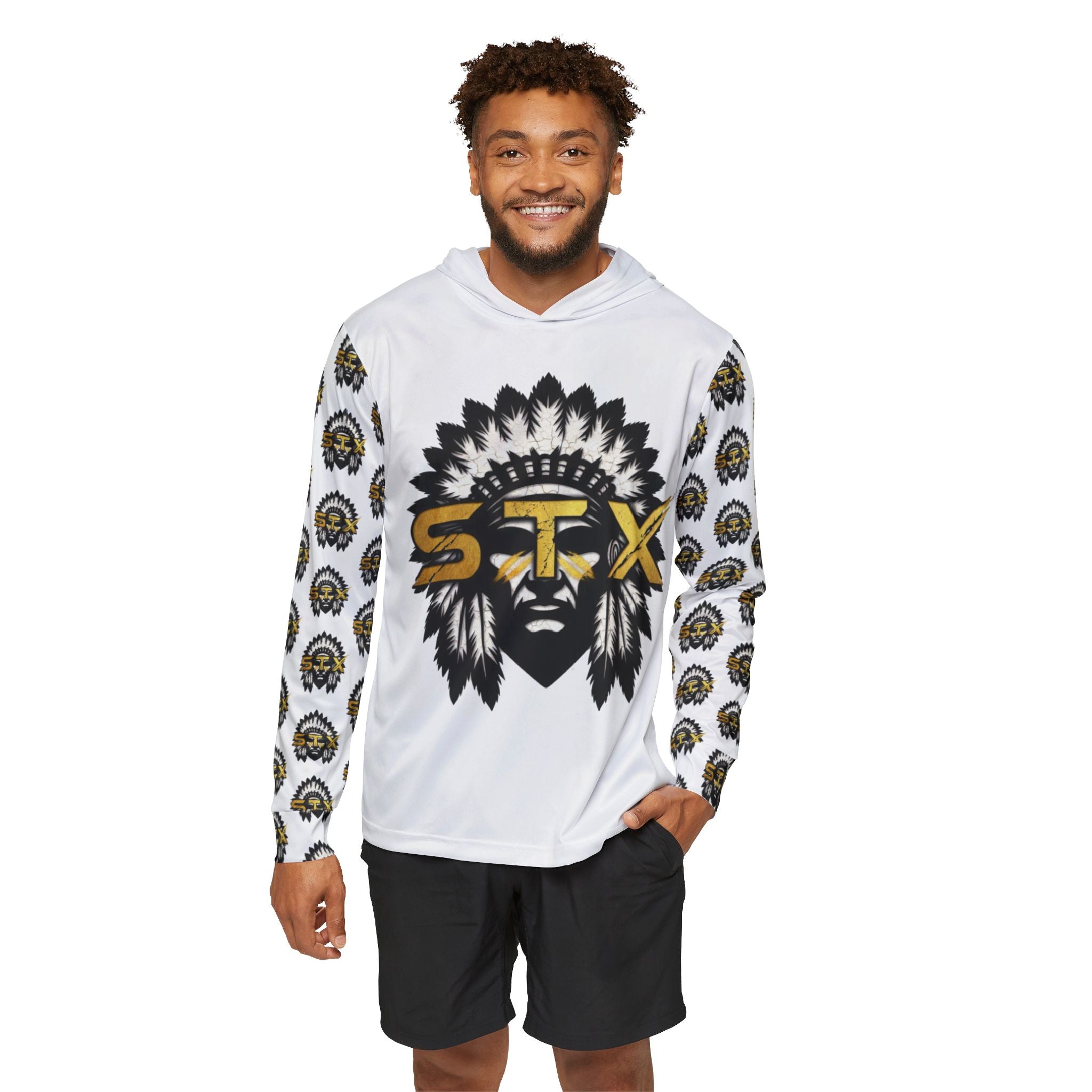 Sports Warmup Hoodie — STX Tribal Headdress Athletic Pullover