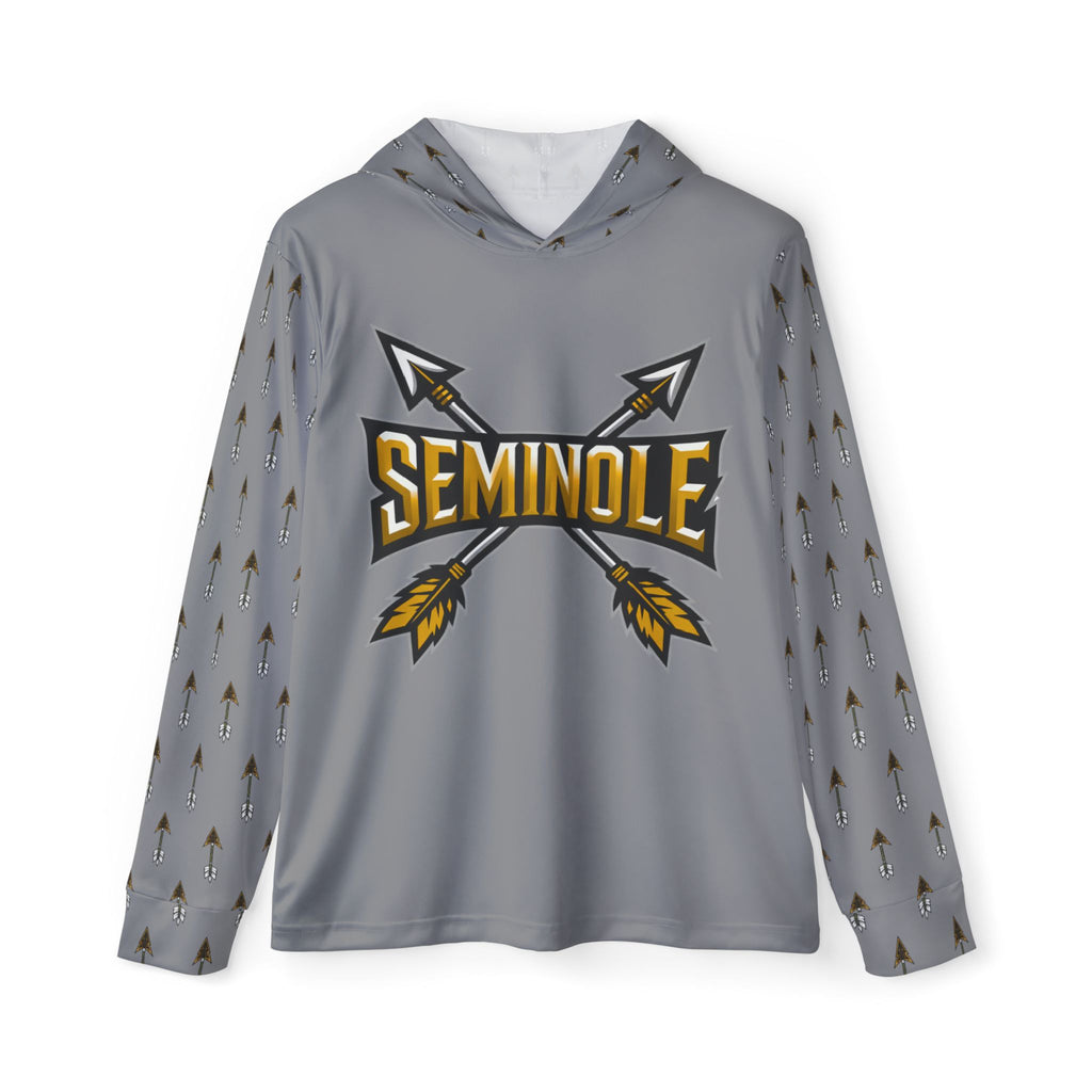 Grey Seminole Arrow Logo Hoodie — Men's Sports Warmup Pullover