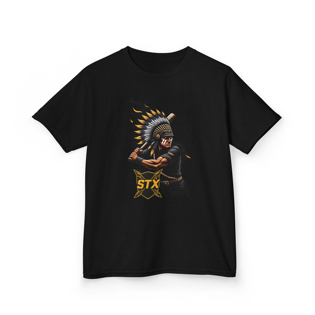 Kids T-Shirt — Warrior Chief Illustration with 'STX' Graphic