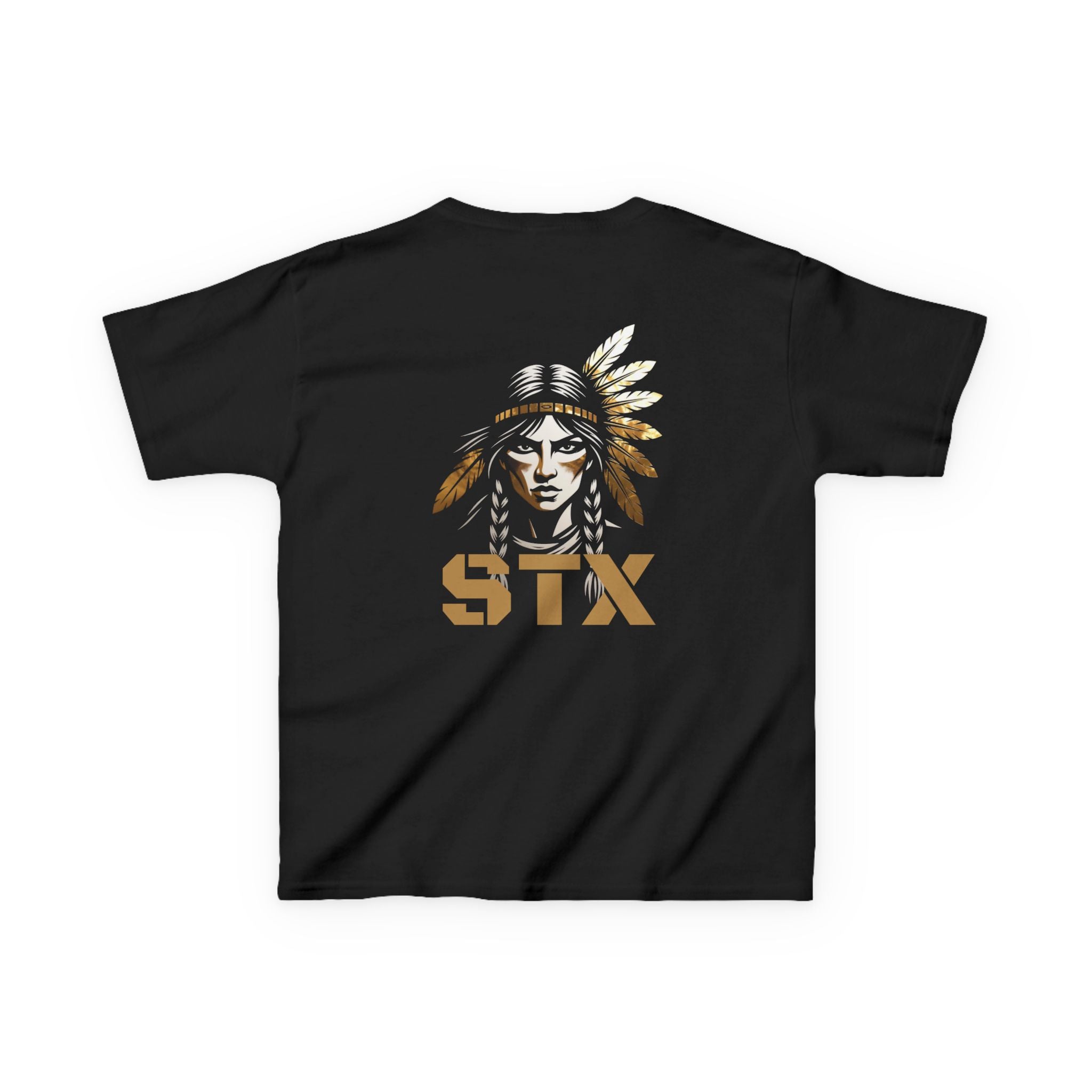 Kids T-Shirt — STX Native Chief Graphic Tee (Tribal Headdress)