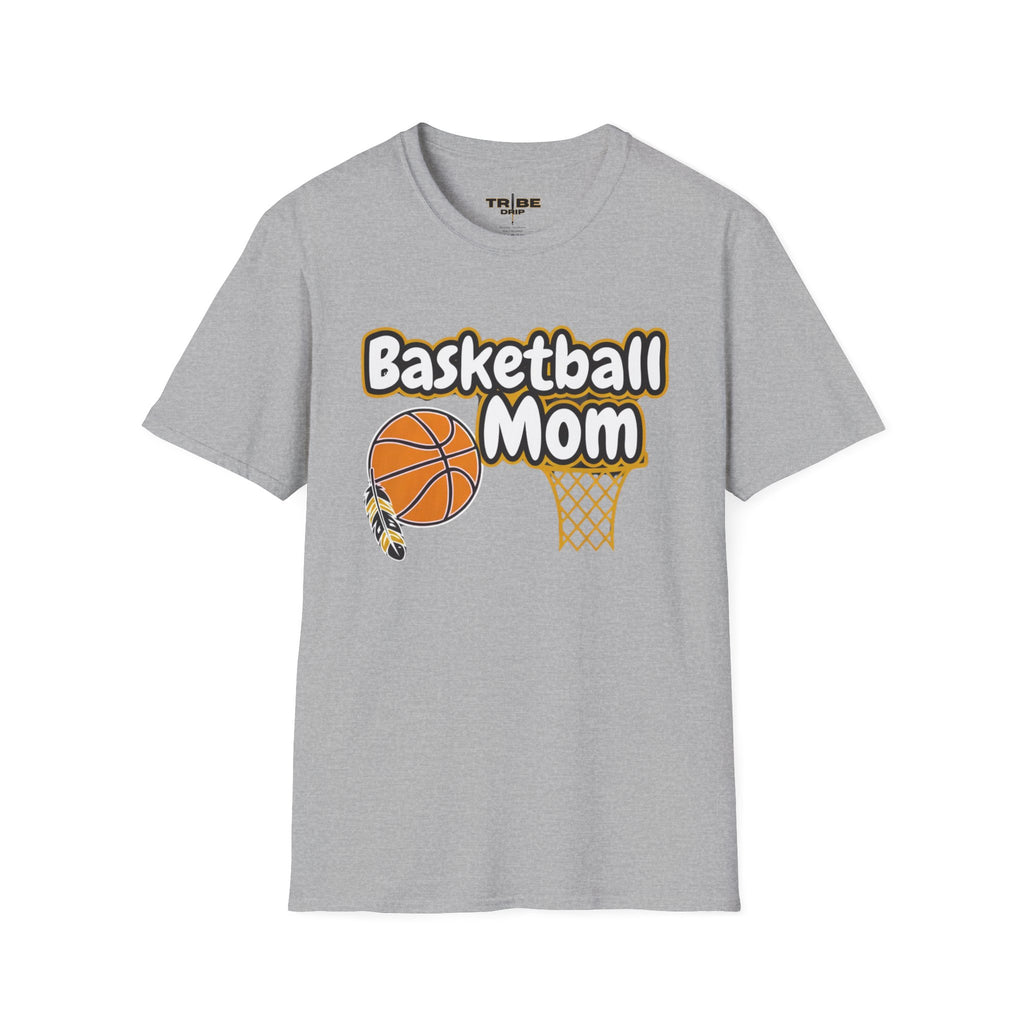 Basketball Mom T-Shirt — Cute Basketball & Hoop Graphic Tee for Proud Moms