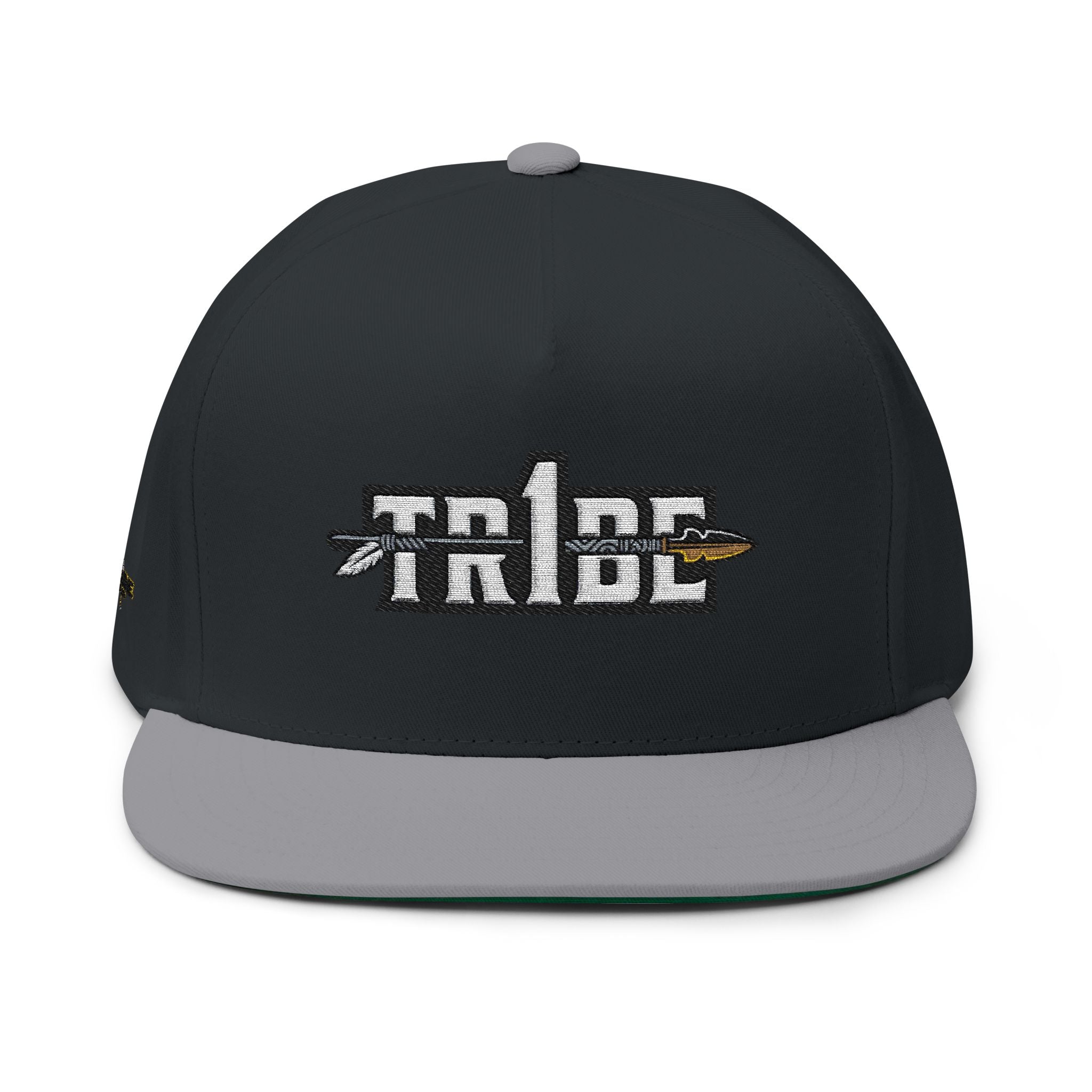 Tribe Embroidered Flat Bill Cap — Snapback Hat with Spear Logo