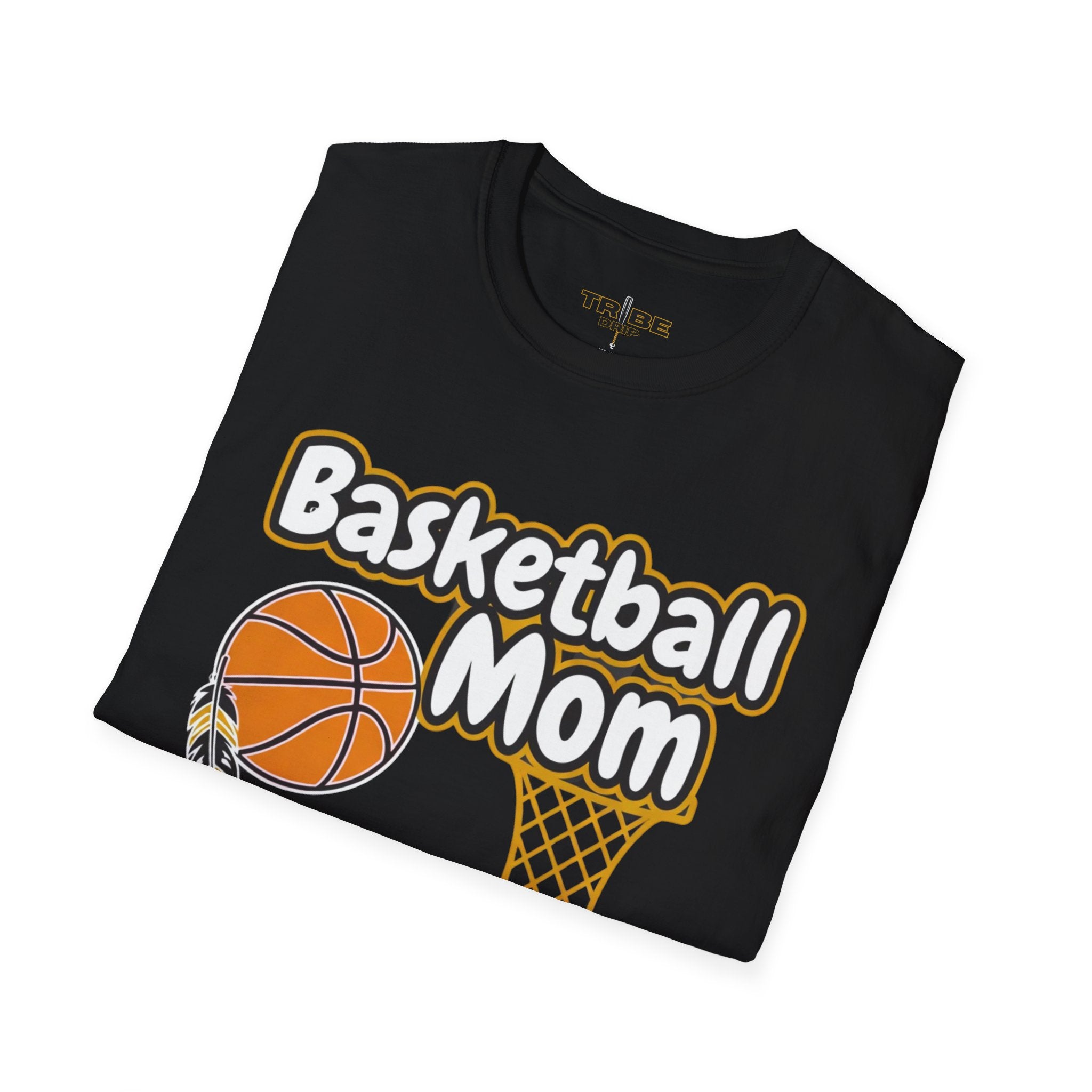 Basketball Mom T-Shirt — Cute Basketball & Hoop Graphic Tee for Proud Moms