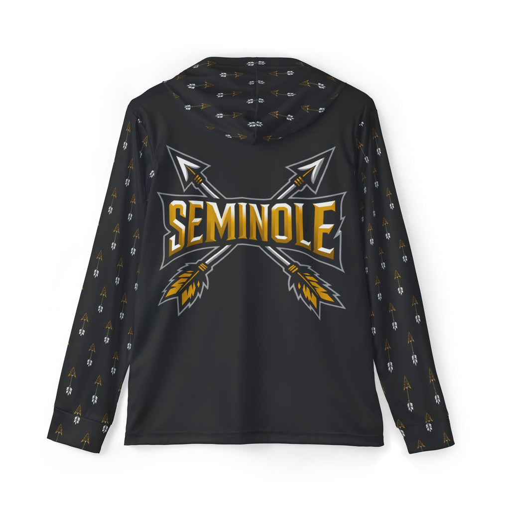 Black Seminole Arrow Logo Hoodie — Men's Sports Warmup Pullover