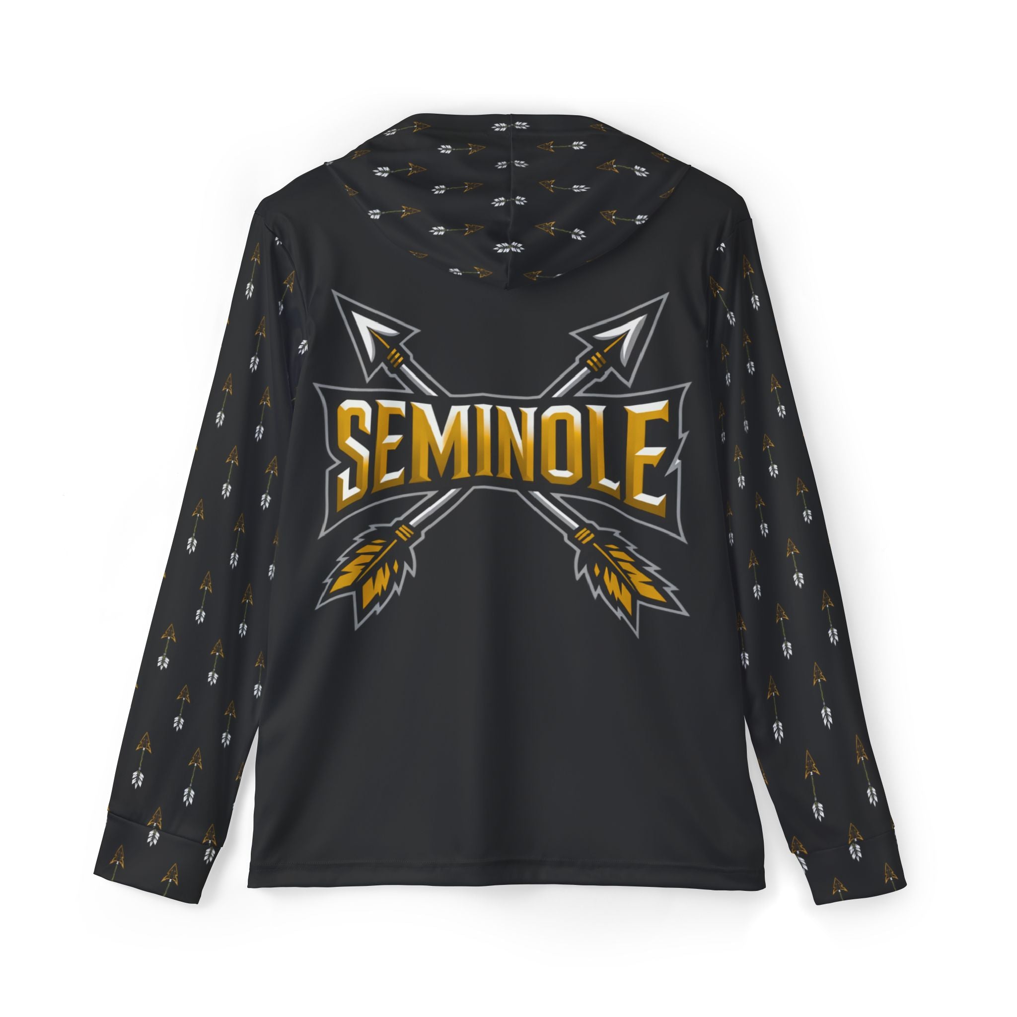 Black Seminole Arrow Logo Hoodie — Men's Sports Warmup Pullover