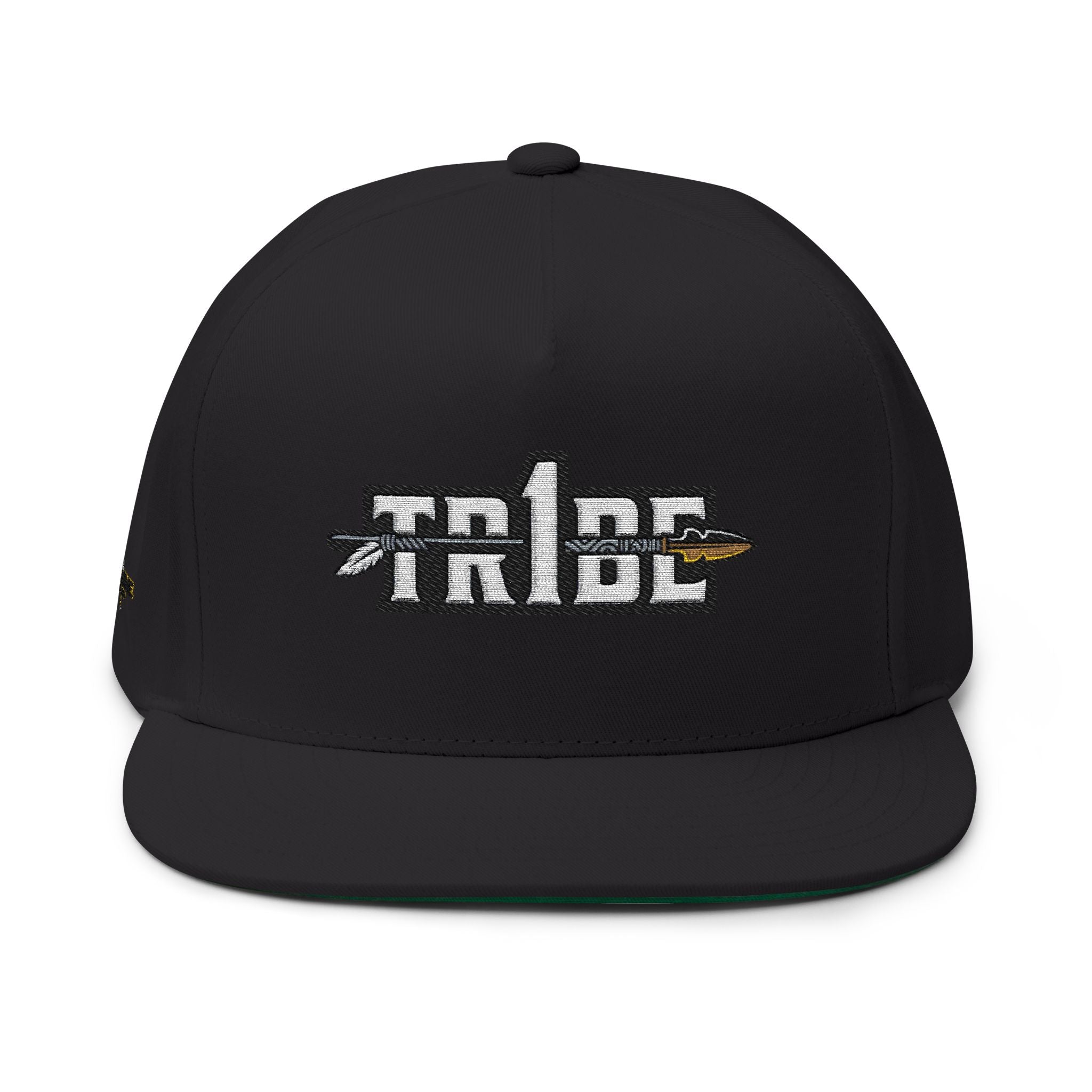 Tribe Embroidered Flat Bill Cap — Snapback Hat with Spear Logo