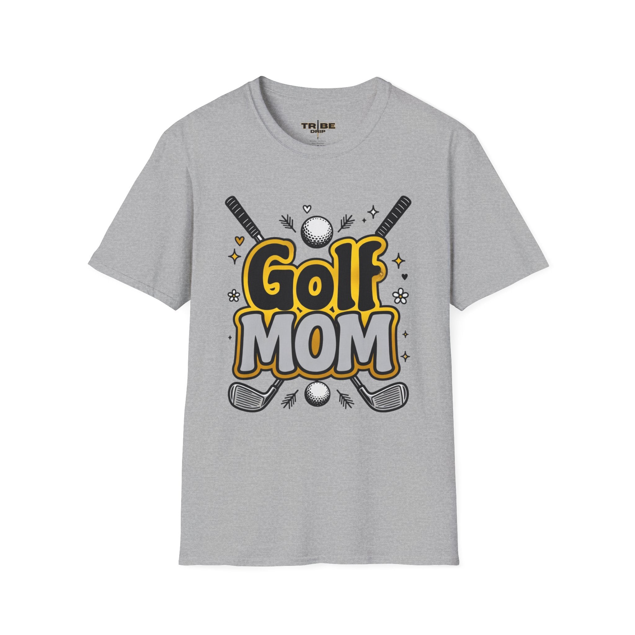 Golf Mom T-Shirt – Cute Graphic Golf Clubs & Ball Design for Mom