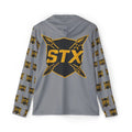 Grey STX Tribal Logo Hoodie — Men's Sports Warmup Performance Hoodie