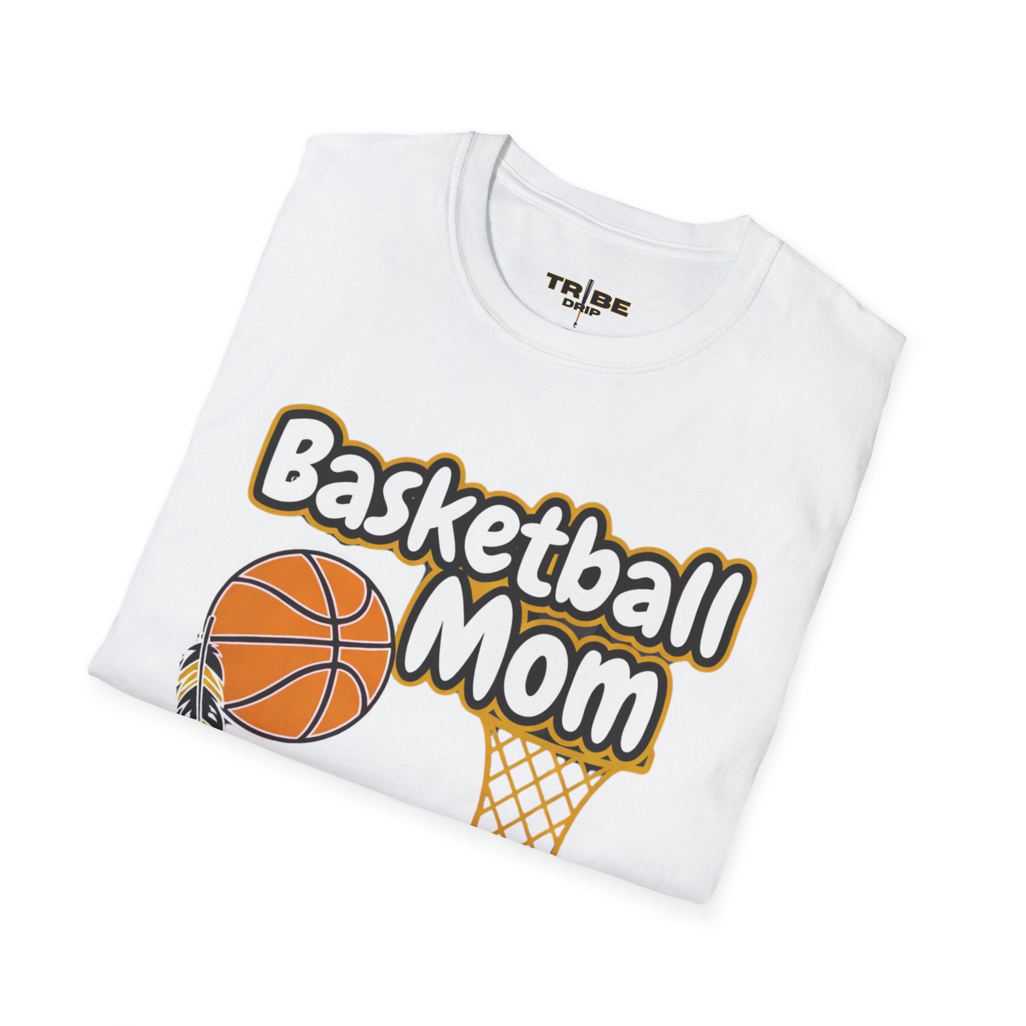 Basketball Mom T-Shirt — Cute Basketball & Hoop Graphic Tee for Proud Moms