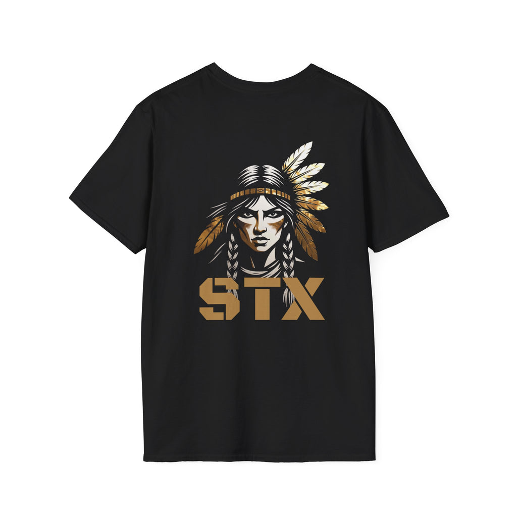 STX Native Warrior T-Shirt — Graphic Tee with Feather Headdress
