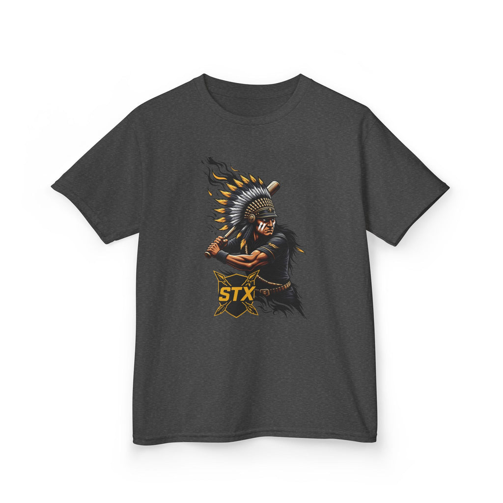 Kids T-Shirt — Warrior Chief Illustration with 'STX' Graphic