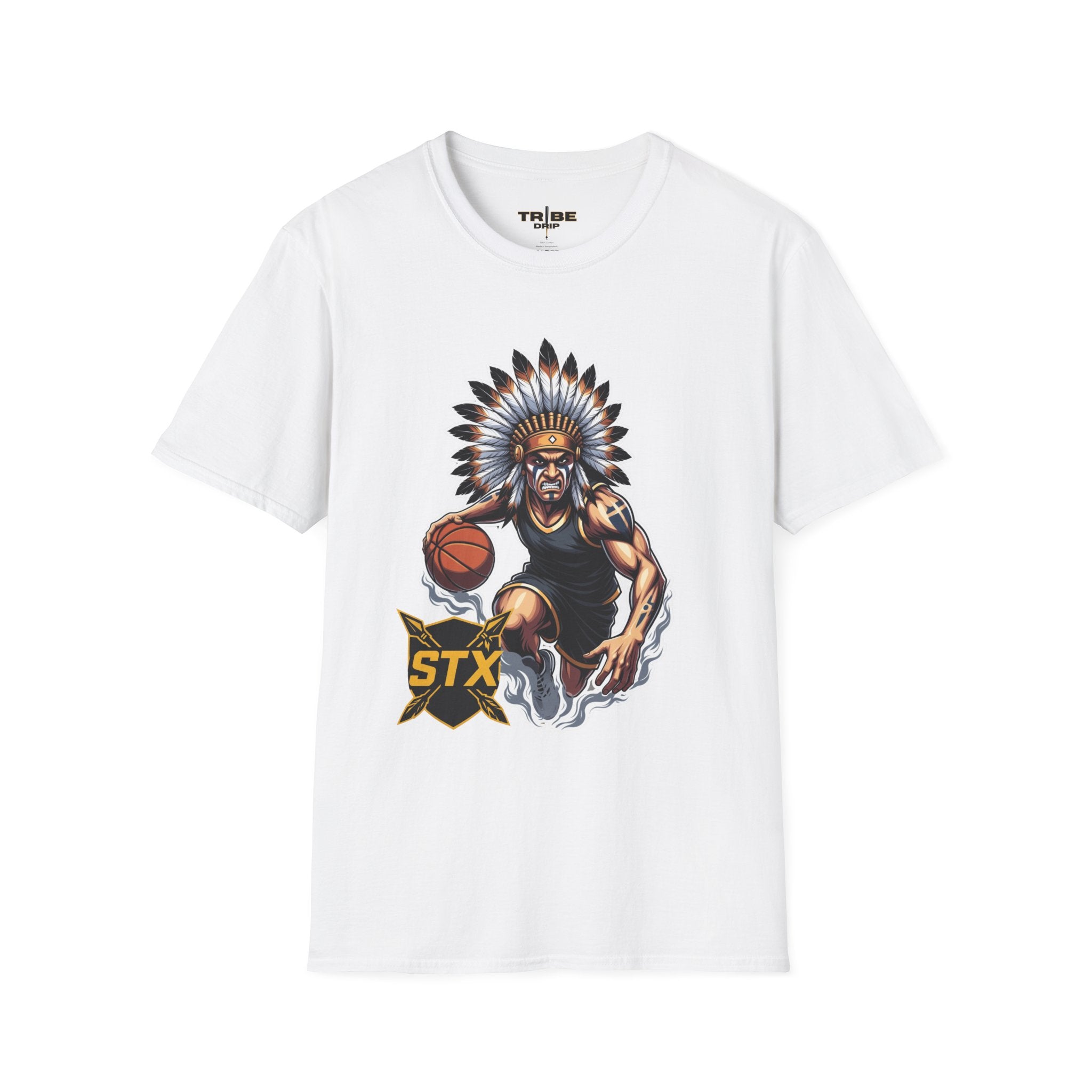 Basketball Warrior T-Shirt — Native Headdress Court Graphic