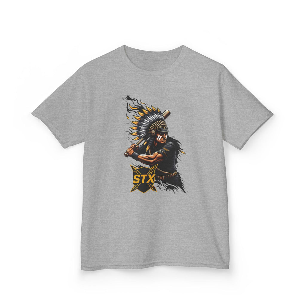 Kids T-Shirt — Warrior Chief Illustration with 'STX' Graphic