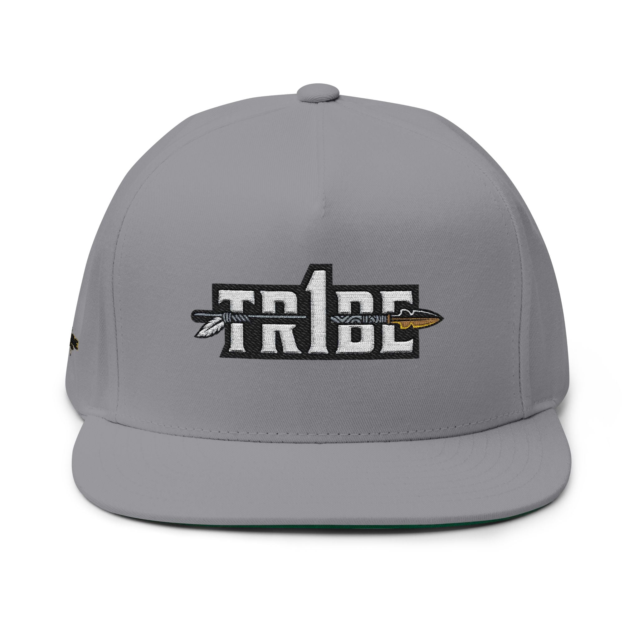 Tribe Embroidered Flat Bill Cap — Snapback Hat with Spear Logo