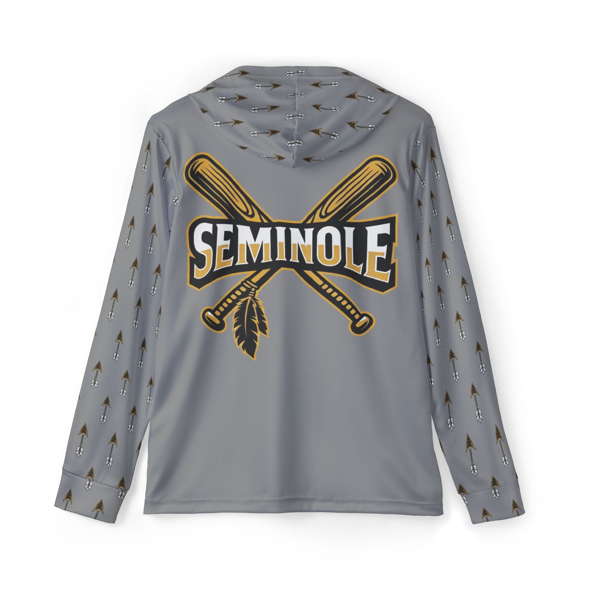 Grey Seminole Baseball Tribe Sports Warmup Hoodie