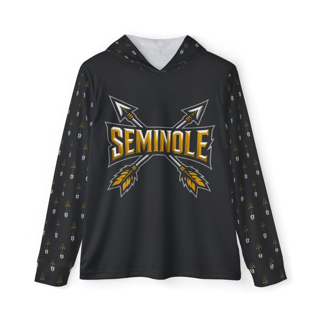 Black Seminole Arrow Logo Hoodie — Men's Sports Warmup Pullover
