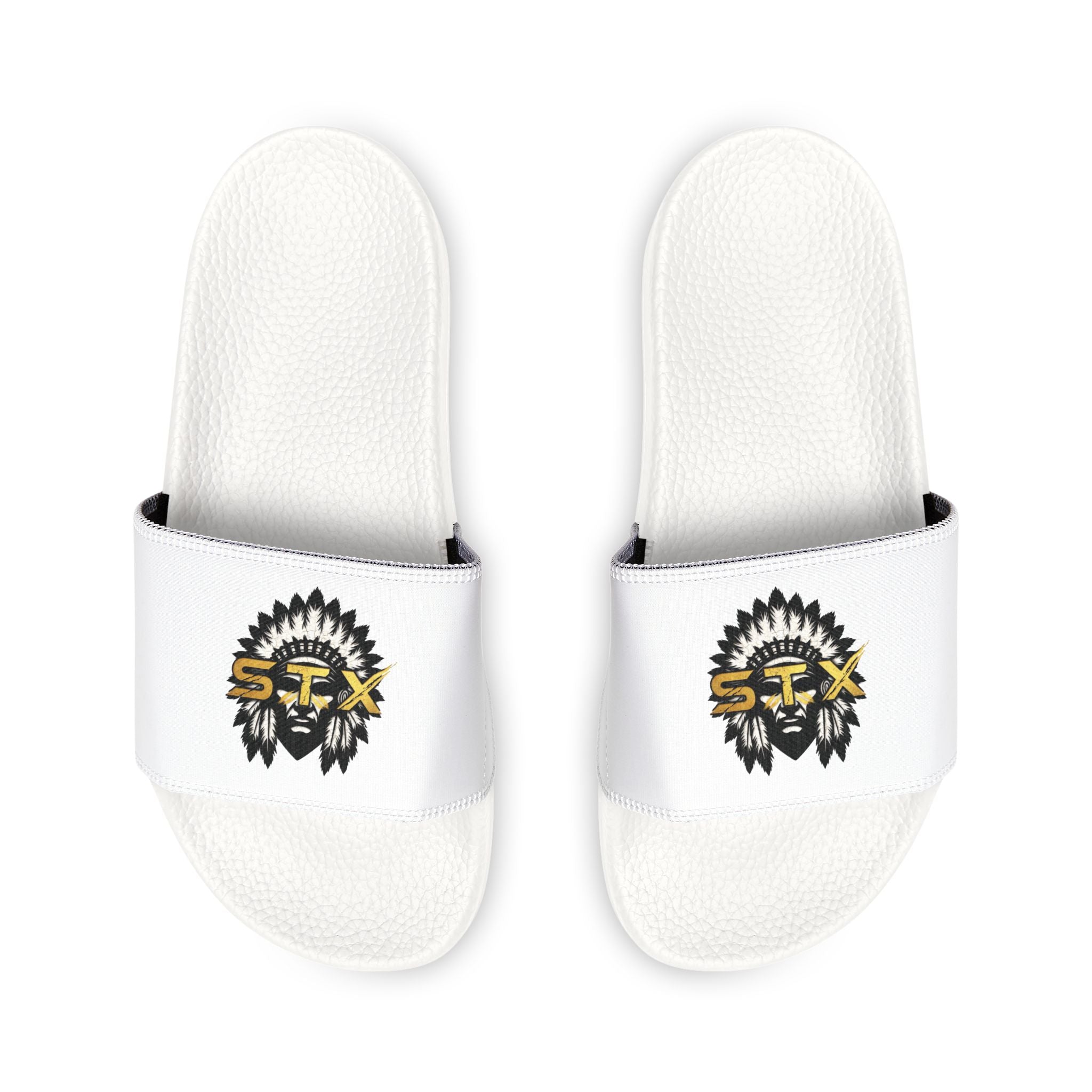 Youth Slide Sandals with Tribal Sun Graphic