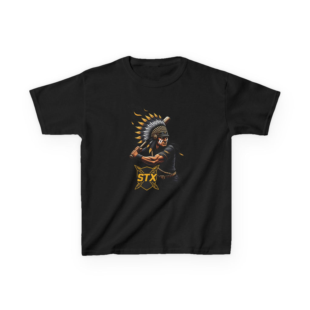 Kids T-Shirt — Warrior Chief Illustration with 'STX' Graphic