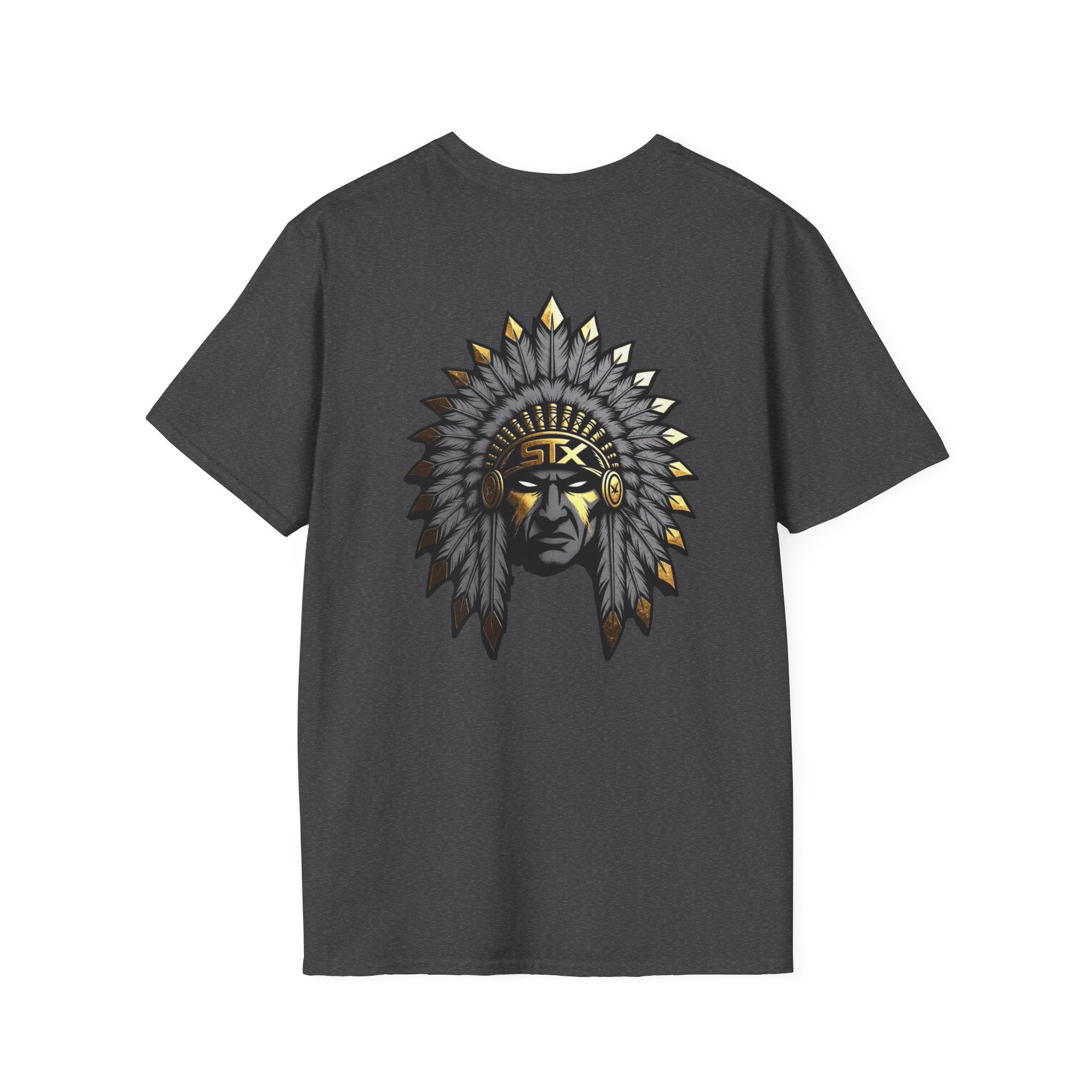 Chief Headdress Graphic T-Shirt — Native-Inspired Skull & Feather Design
