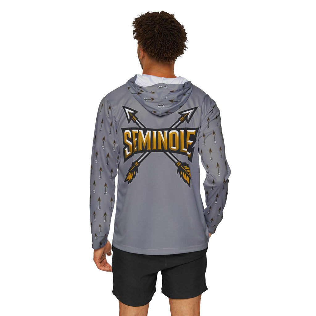 Grey Seminole Arrow Logo Hoodie — Men's Sports Warmup Pullover