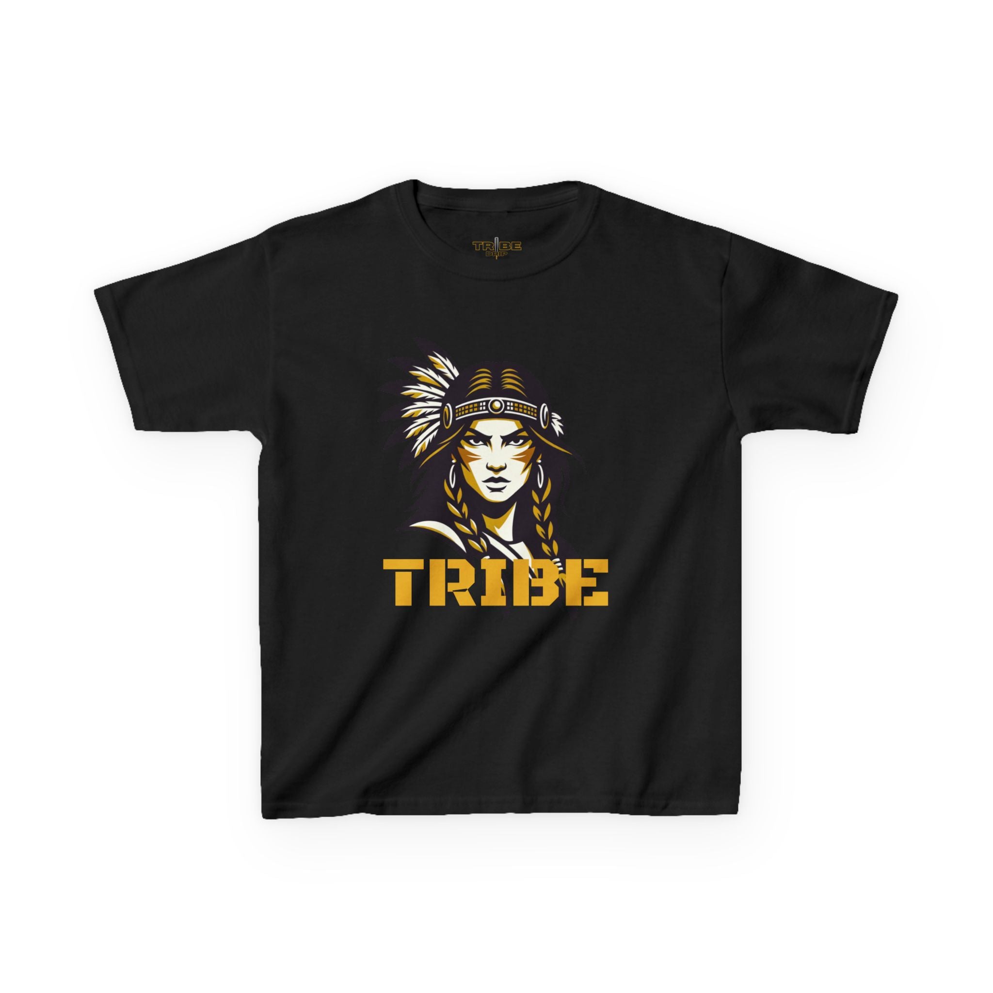 Kids Tee — 'Tribe' Warrior Girl Graphic T-Shirt