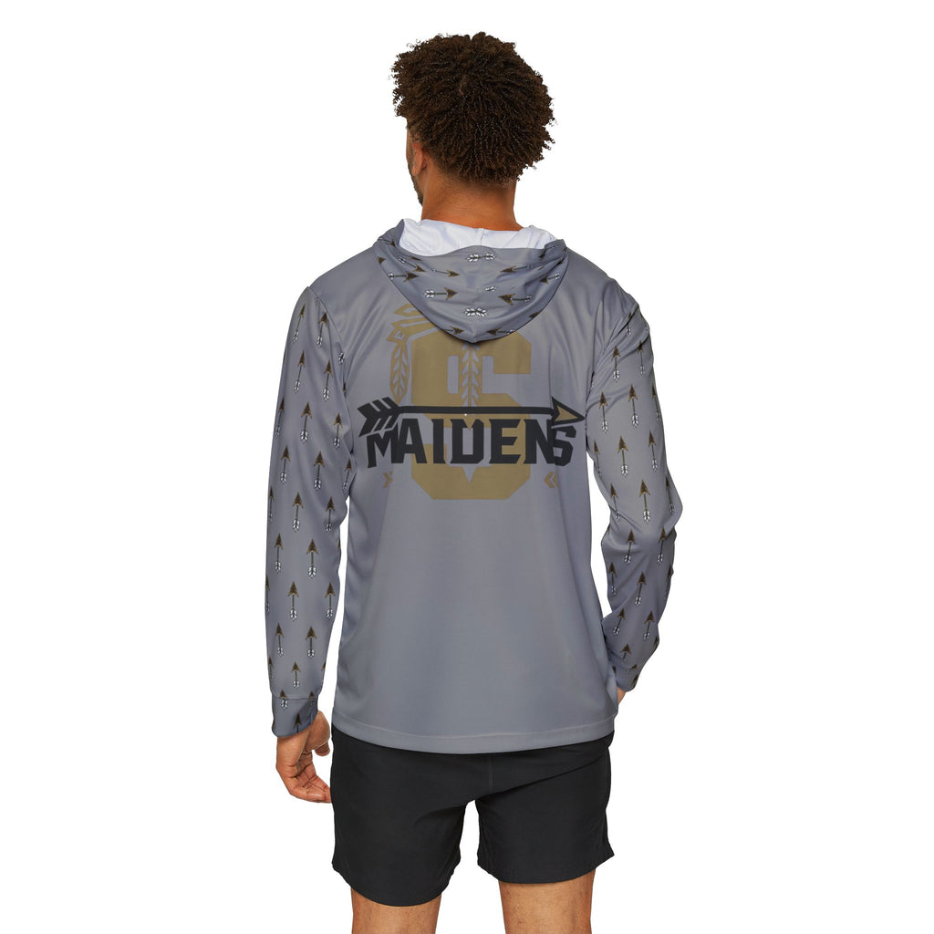 Grey Maidens Team Logo Hoodie - White Athletic Warmup Pullover