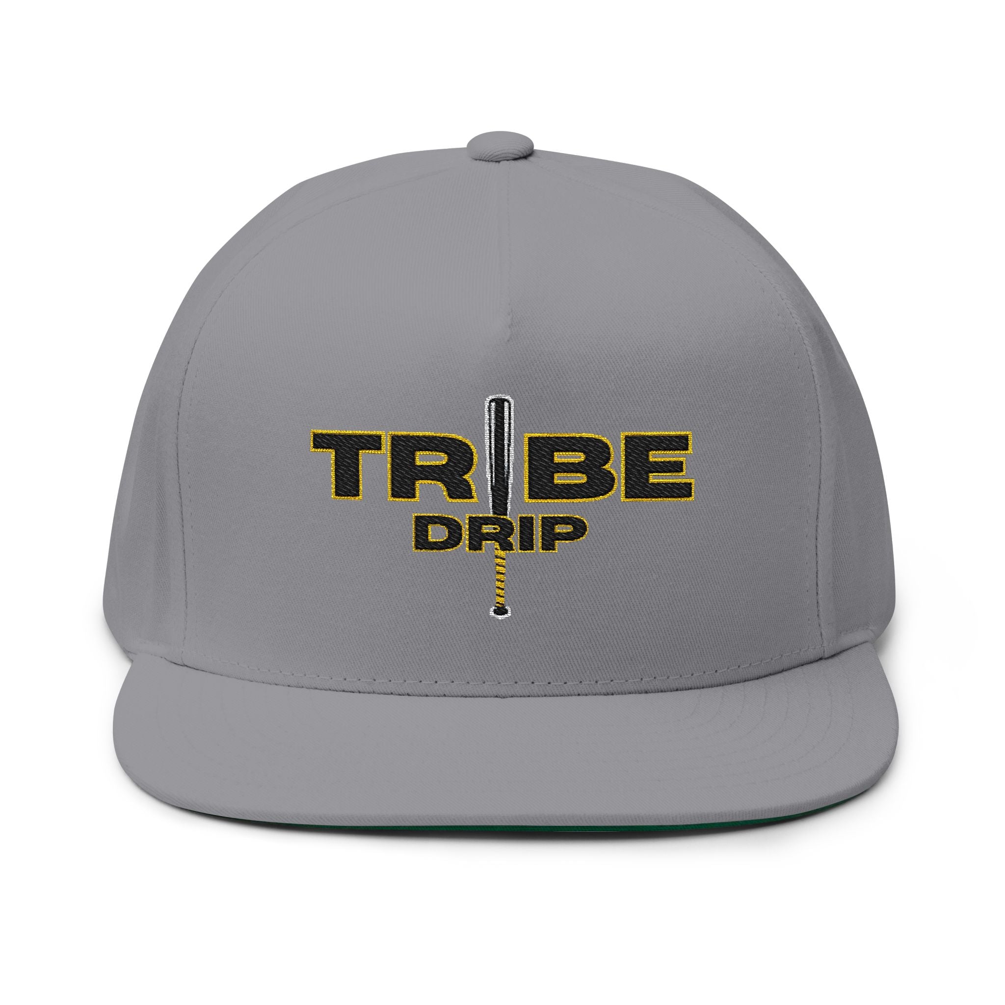 Flat Bill Cap — "TRIBE DRIP" Embroidered Snapback Hat