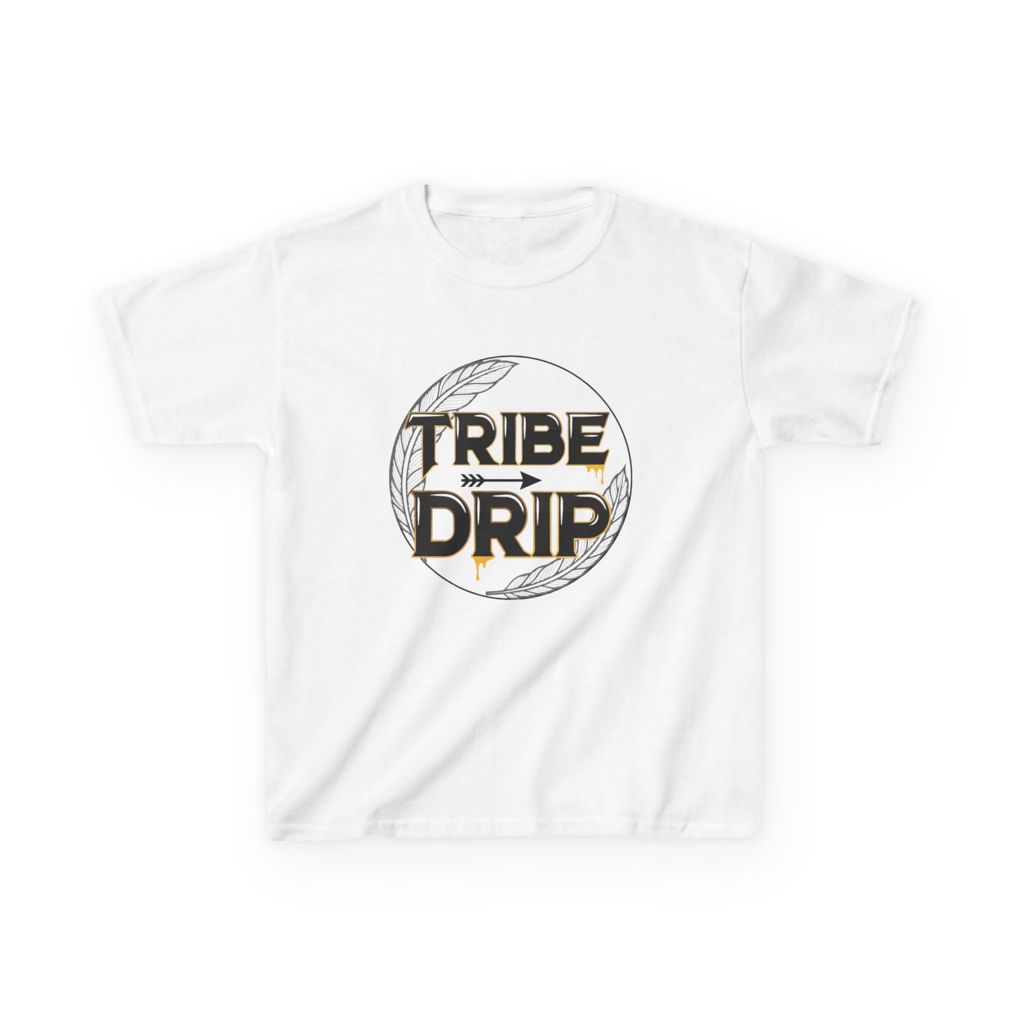 Kids Tee — "Tribe Drip" Graphic Shirt (Tribal Laurel Circle)