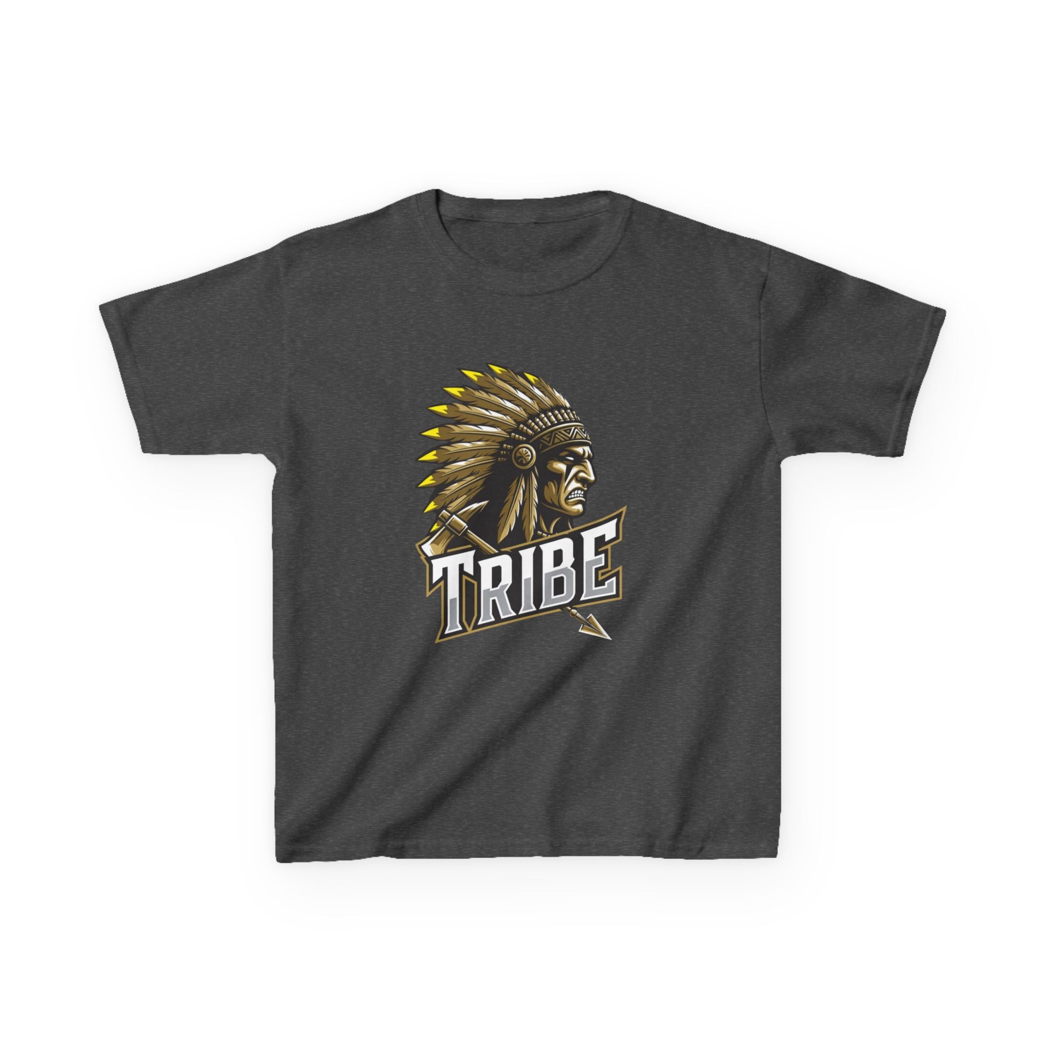 Kids T-Shirt - 'Tribe' Vintage Native Chief Mascot Graphic