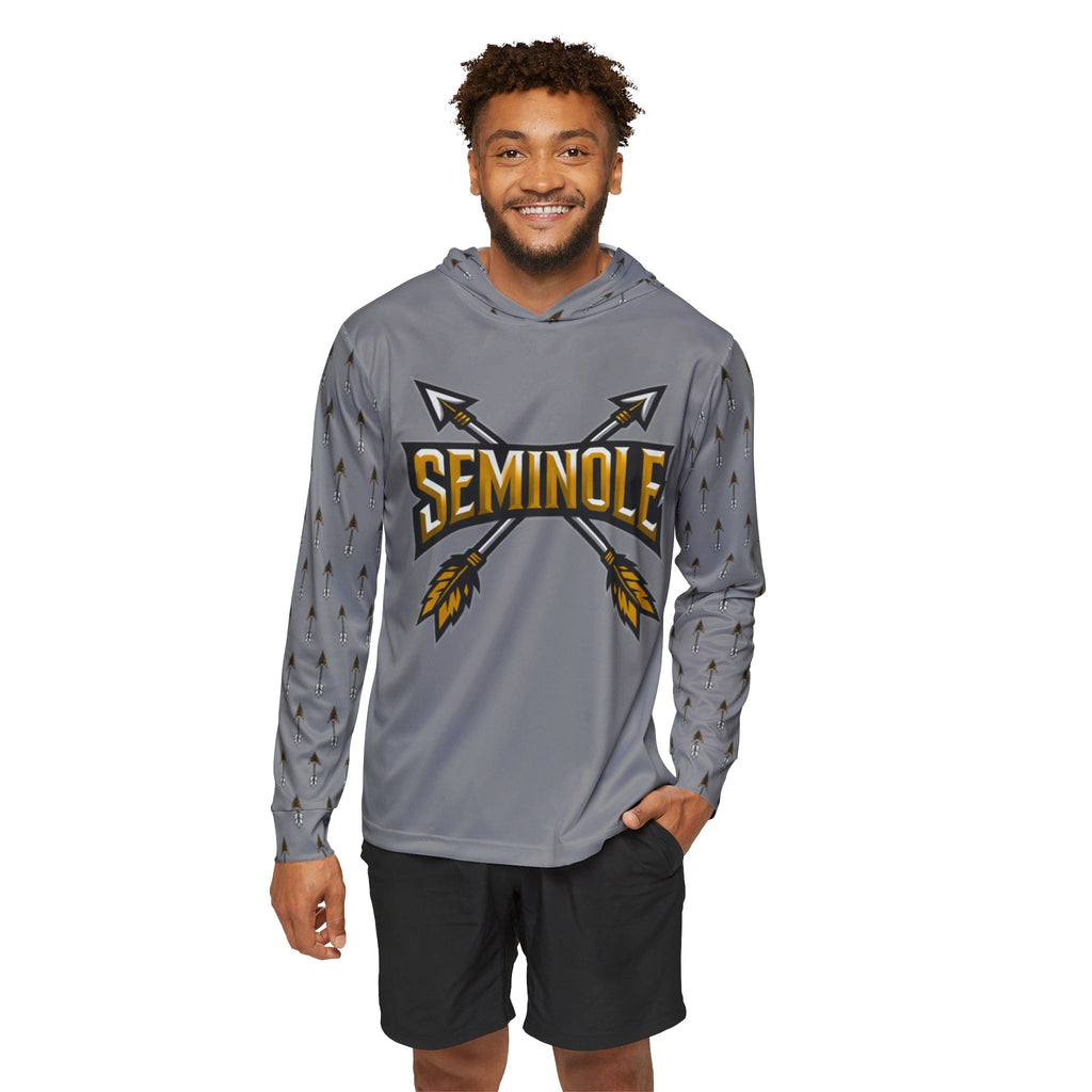Grey Seminole Arrow Logo Hoodie — Men's Sports Warmup Pullover