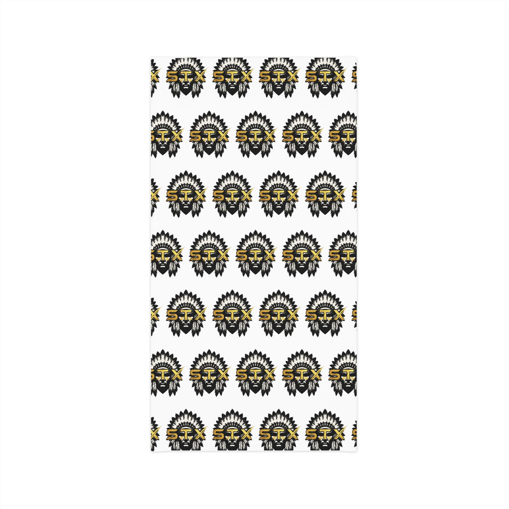 Lightweight Neck Gaiter — Black & Gold Tribal Sun Pattern